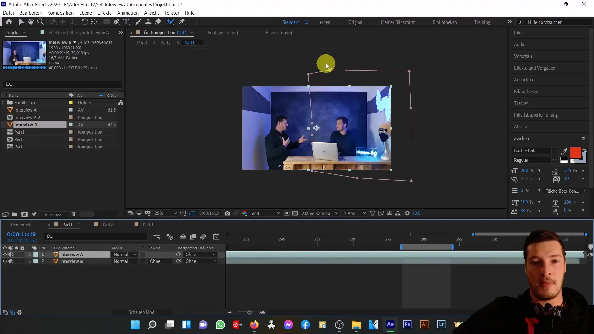 Wawancara kreatif dengan diri sendiri di After Effects - Panduan detail