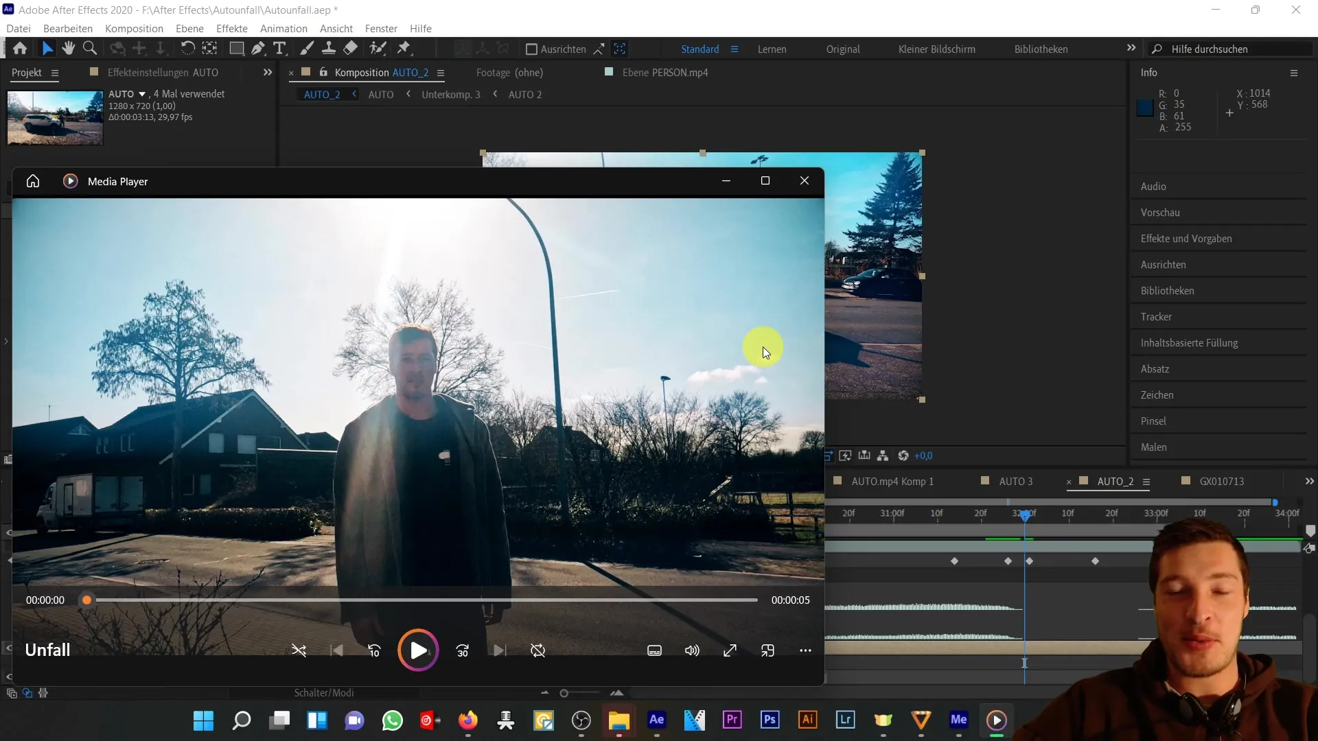 Autoavārijas simulēšana programmā After Effects