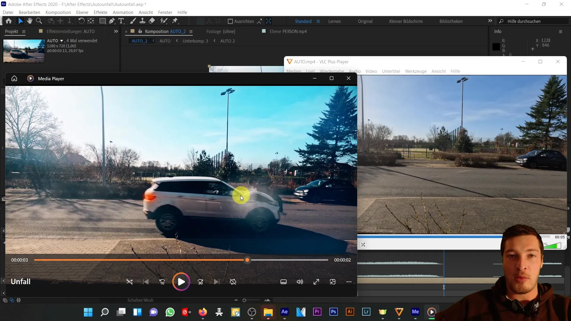 Mensimulasikan kecelakaan mobil di After Effects