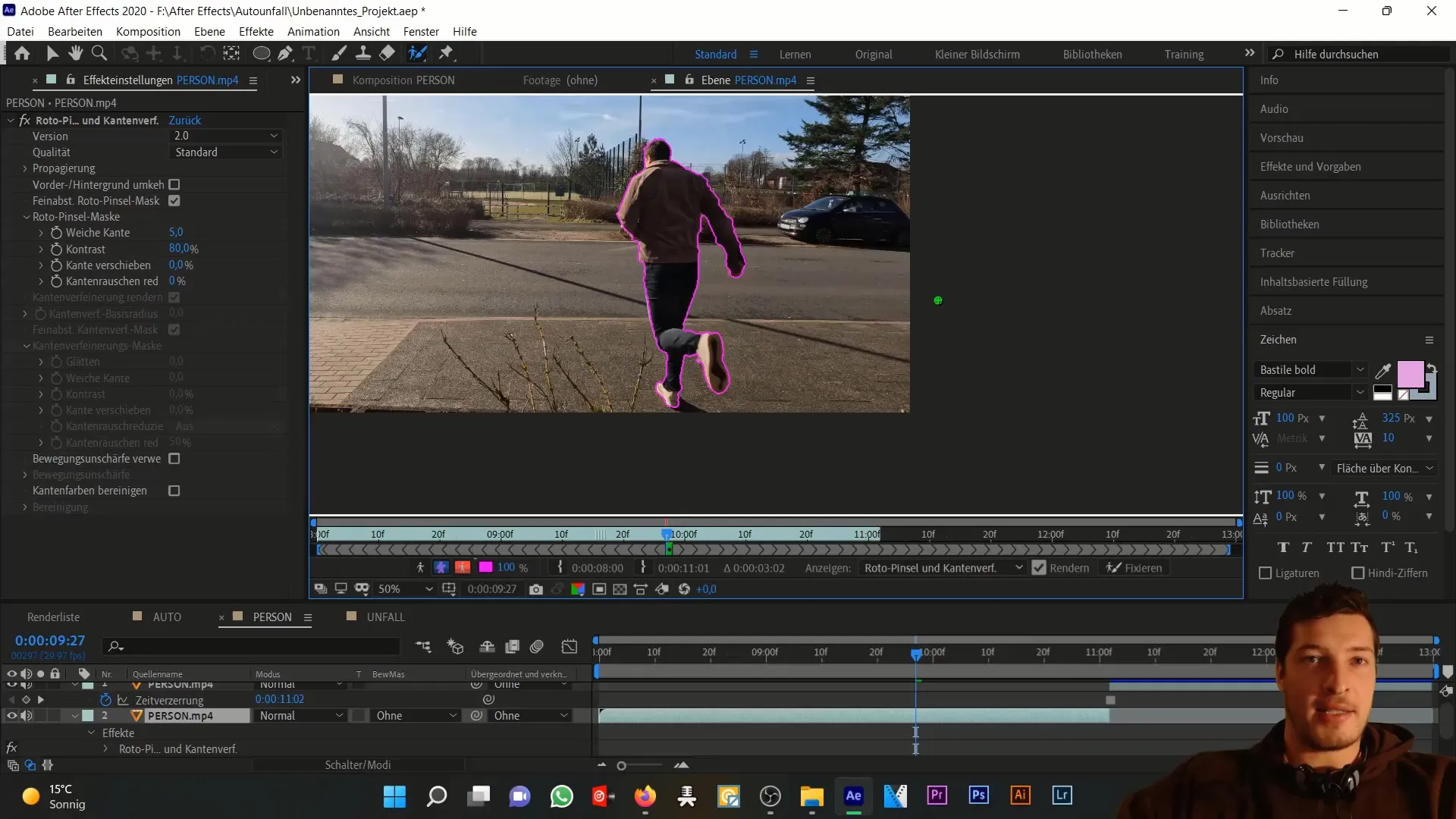 Simulace autonehody: přesné vystřižení osob v programu After Effects