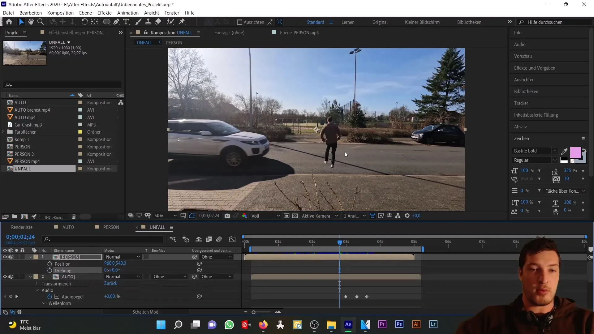 Kecelakaan mobil di After Effects: Objek Null dan Expression untuk animasi yang realistis