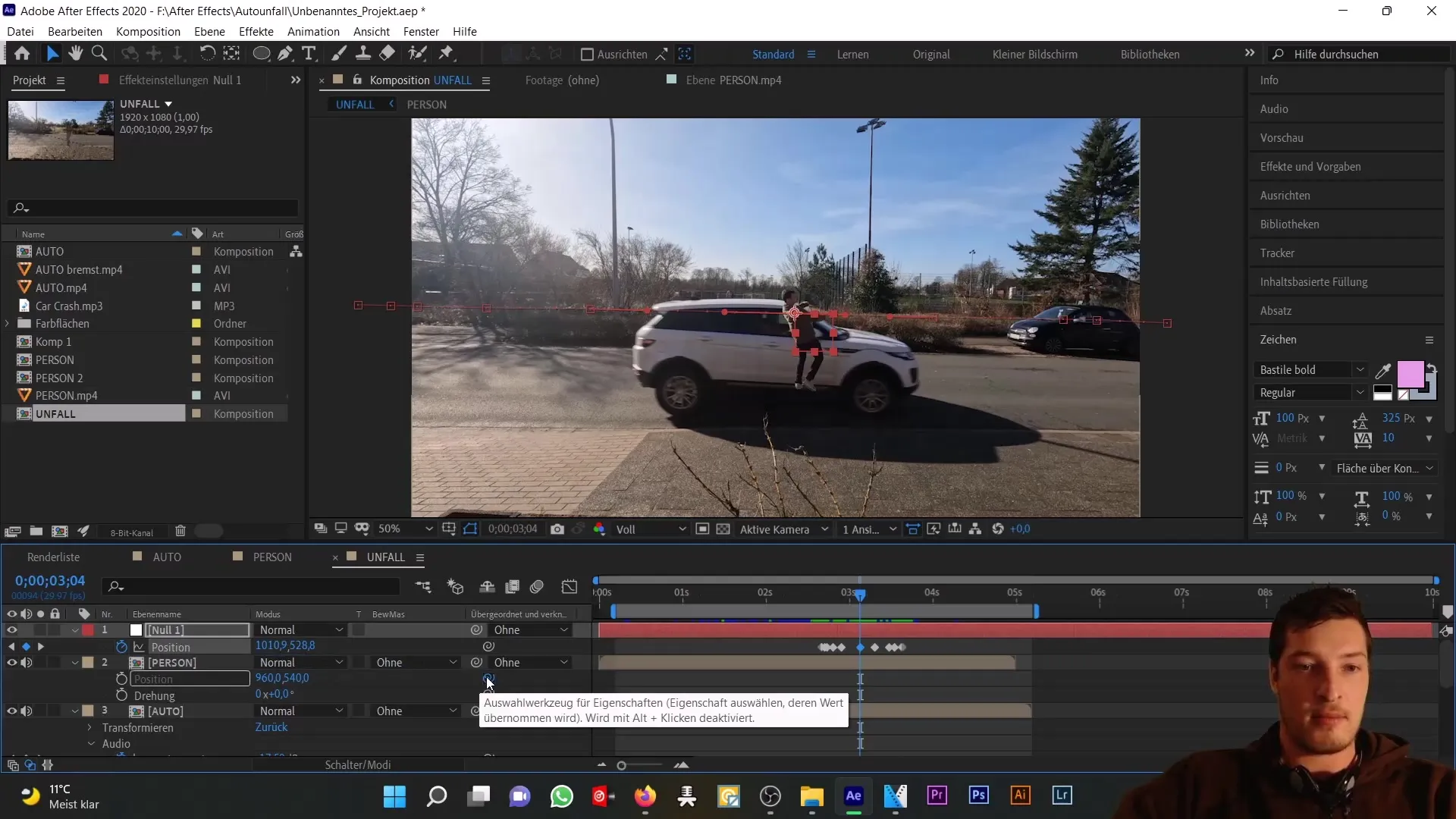 Kecelakaan mobil di After Effects: Null Object dan Expressions untuk animasi yang realistis