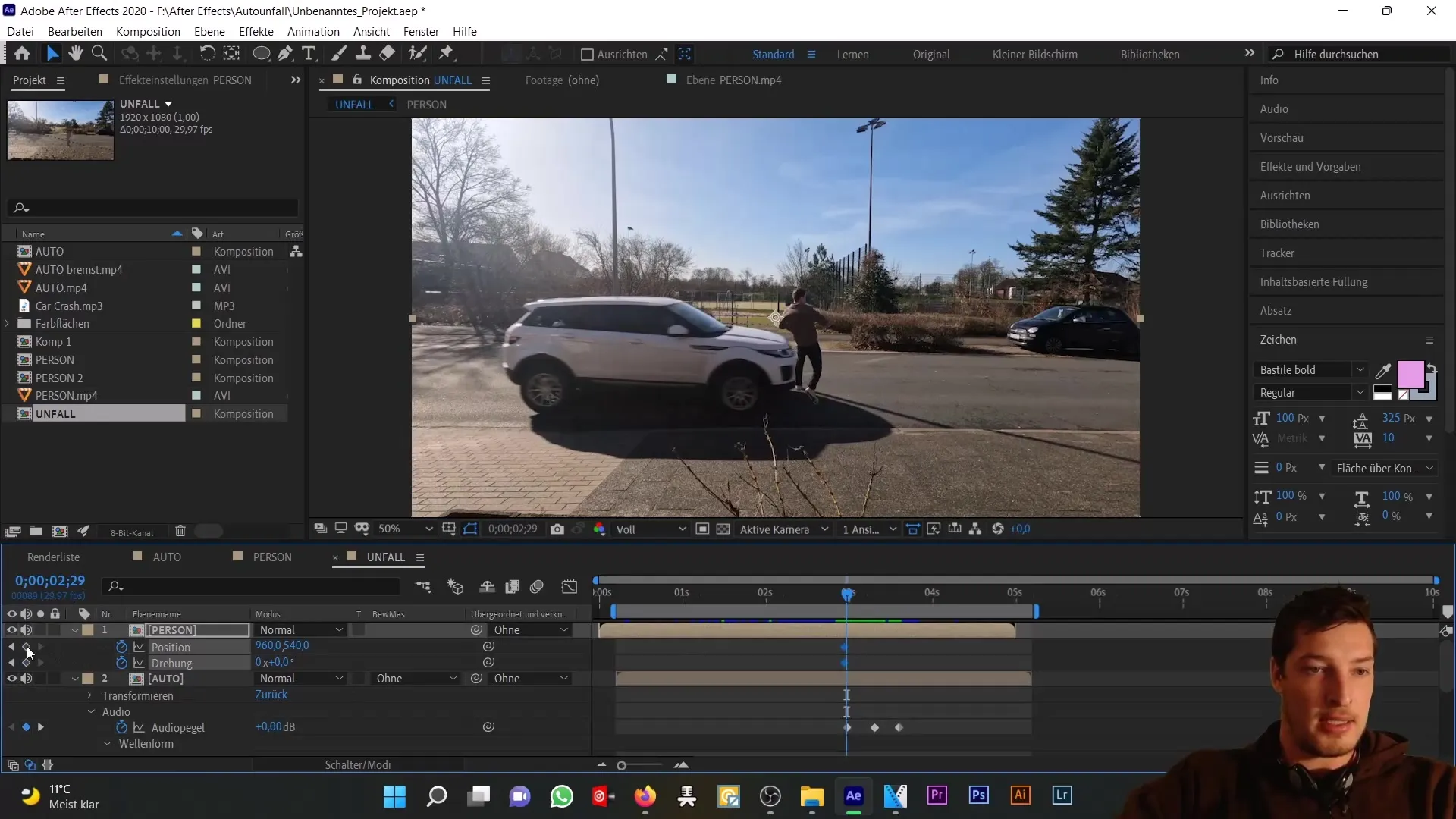 Kecelakaan mobil di After Effects: Null object dan ekspresi untuk animasi yang realistis