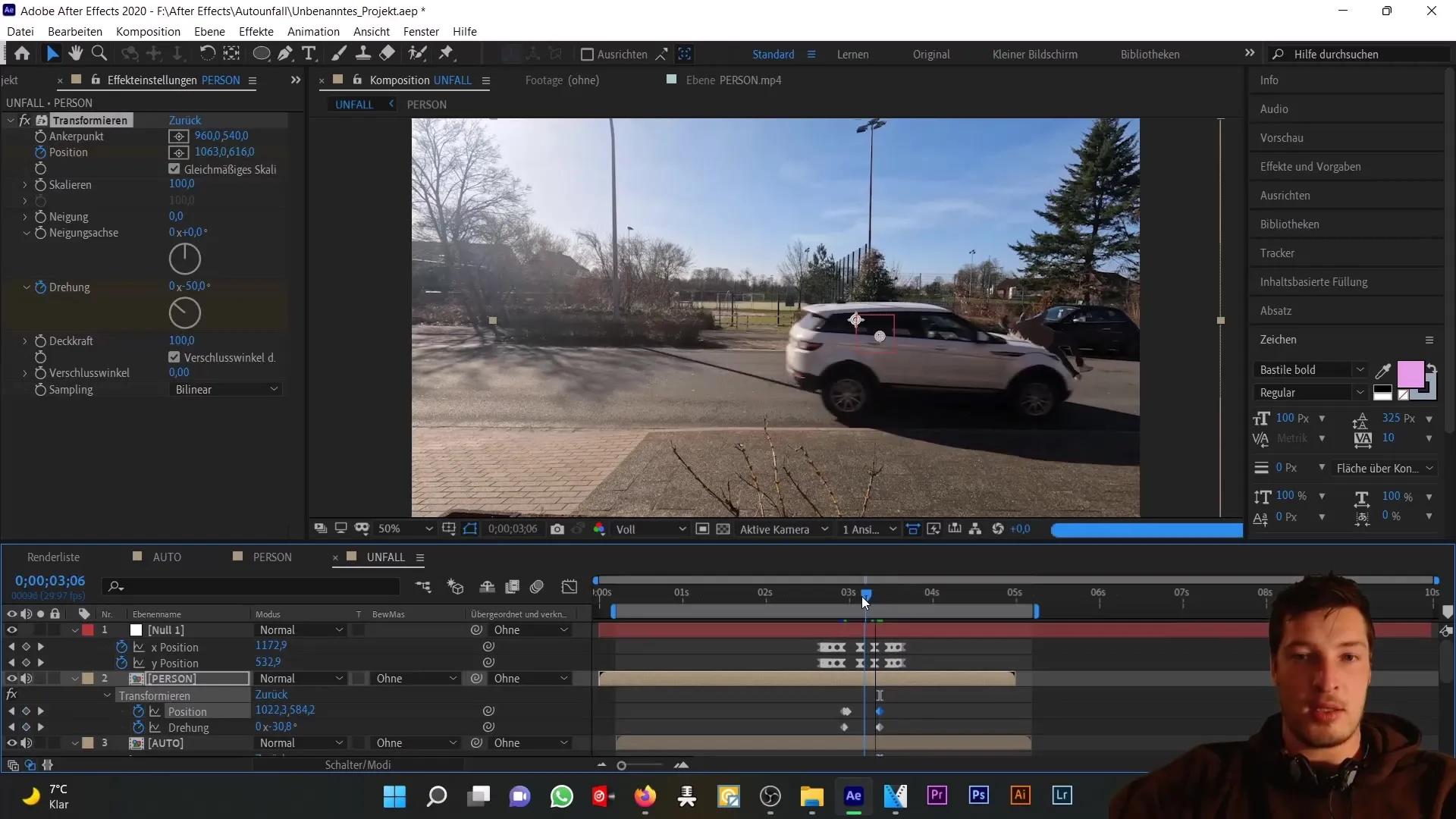 Kecelakaan mobil di After Effects: Objek Nol dan Ekspresi untuk animasi realistis