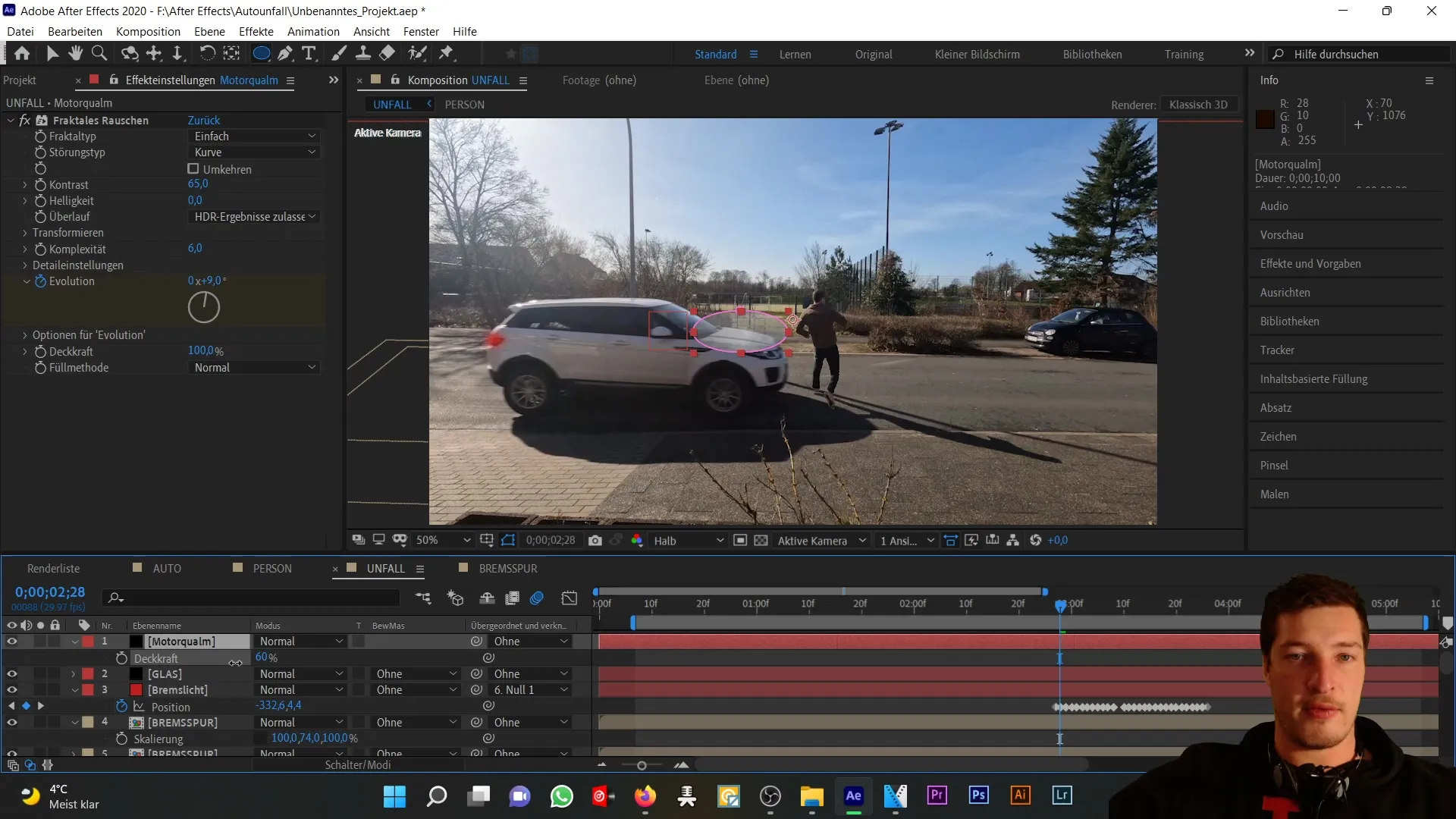 Membuat efek asap realistis di After Effects untuk kecelakaan mobil