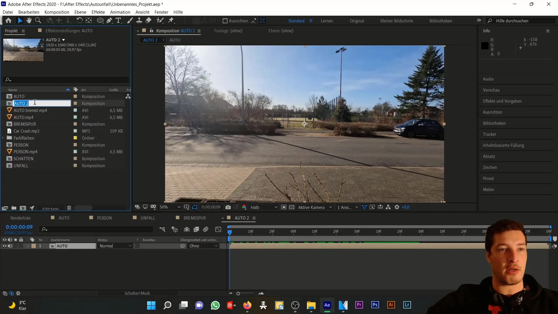 Realistická simulace poškození kapoty v programu After Effects