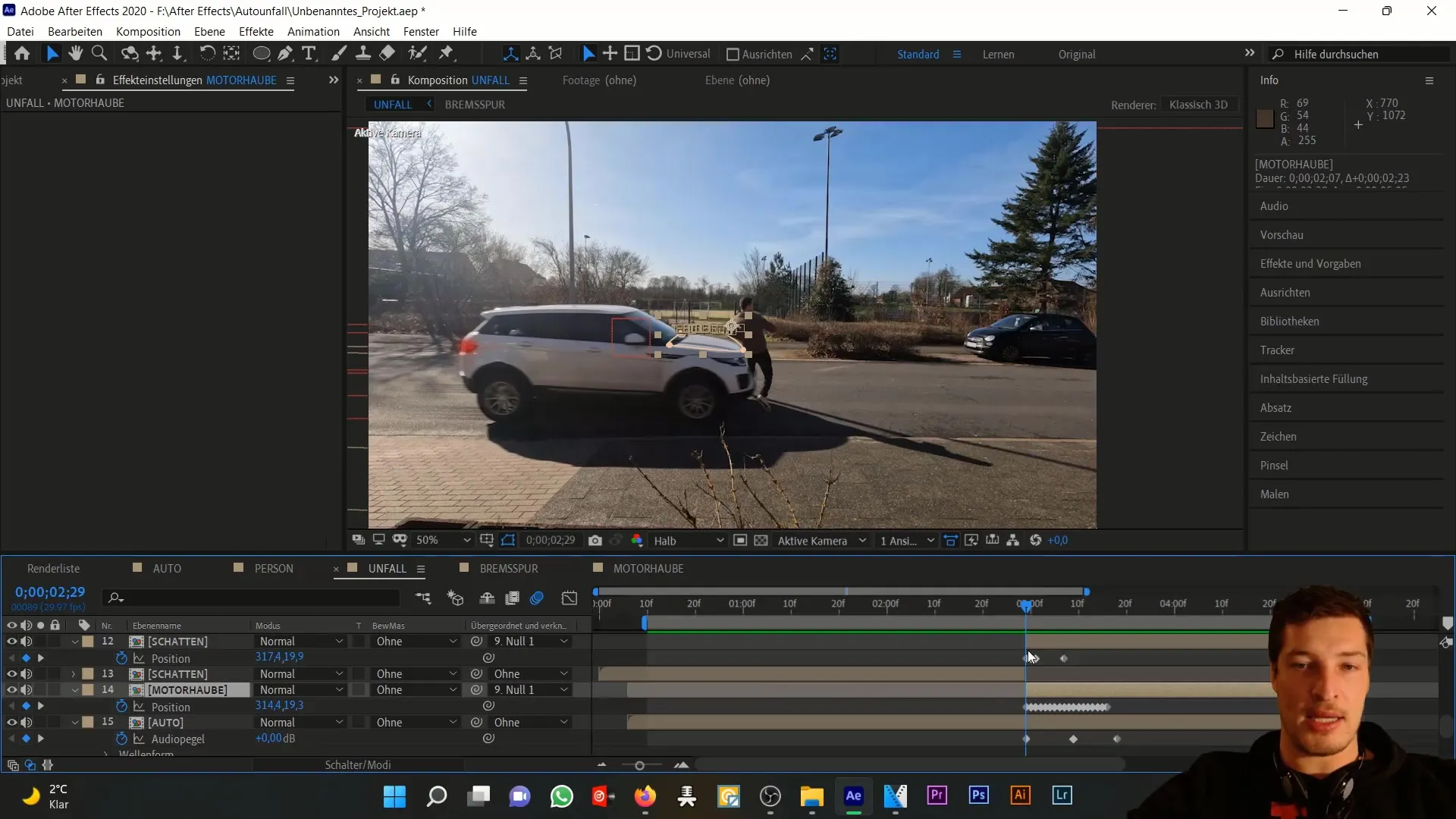 Realistic simulation of damage to the hood in After Effects Realistic simulation of damage to the hood in After Effects