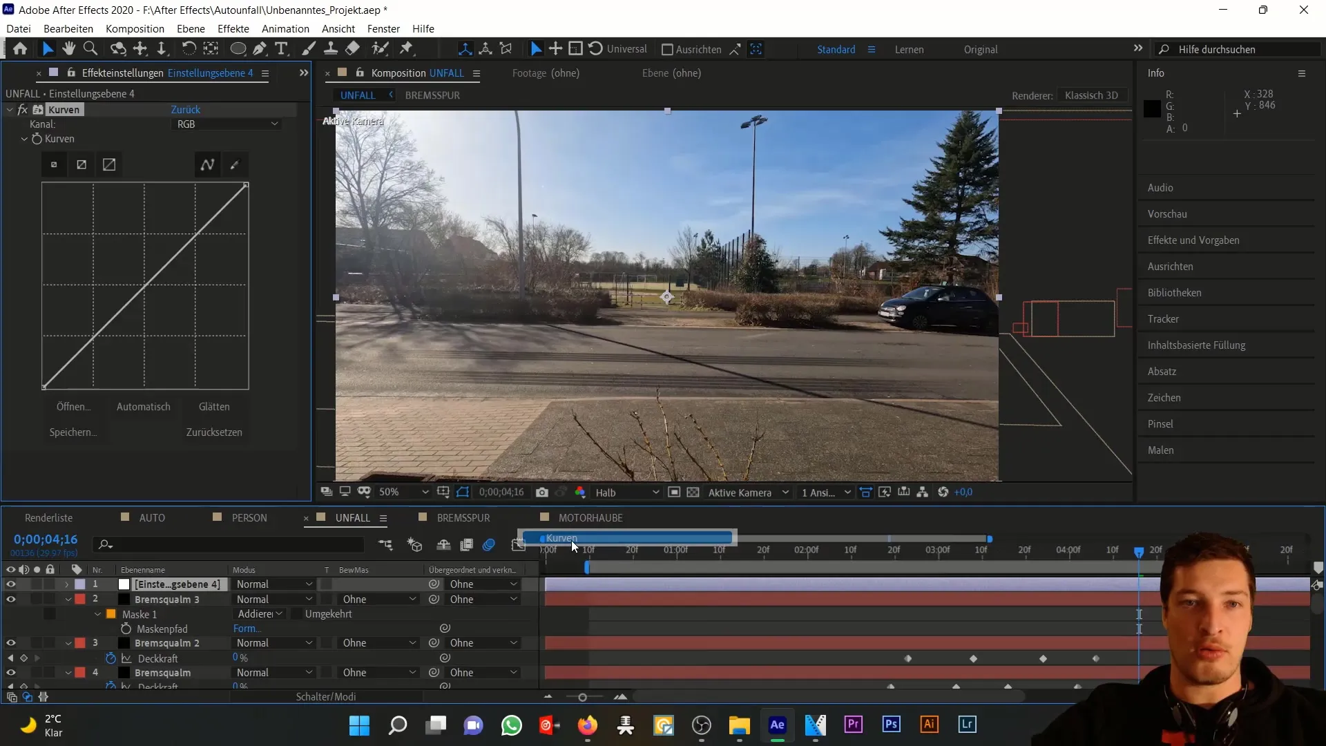 Realistická simulace poškození kapoty v programu After Effects