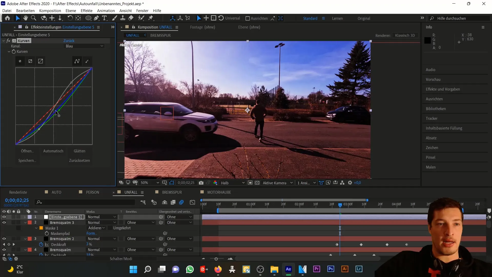 Realistic simulation of damage to the hood in After Effects Realistic simulation of damage to the hood in After Effects