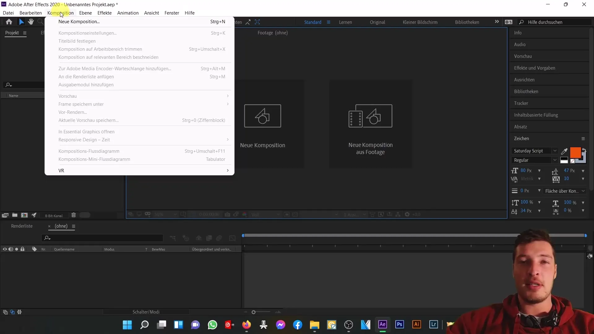 Gambaran dasar antarmuka pengguna After Effects