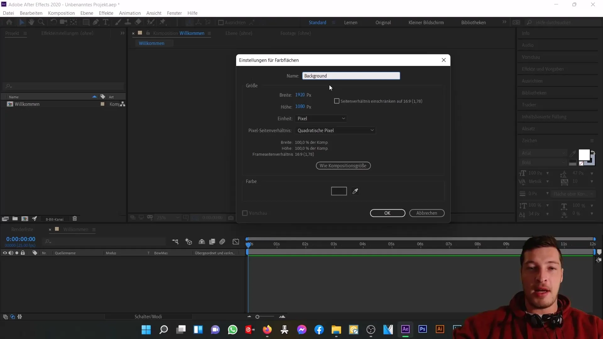 Gambaran umum dari antarmuka pengguna After Effects