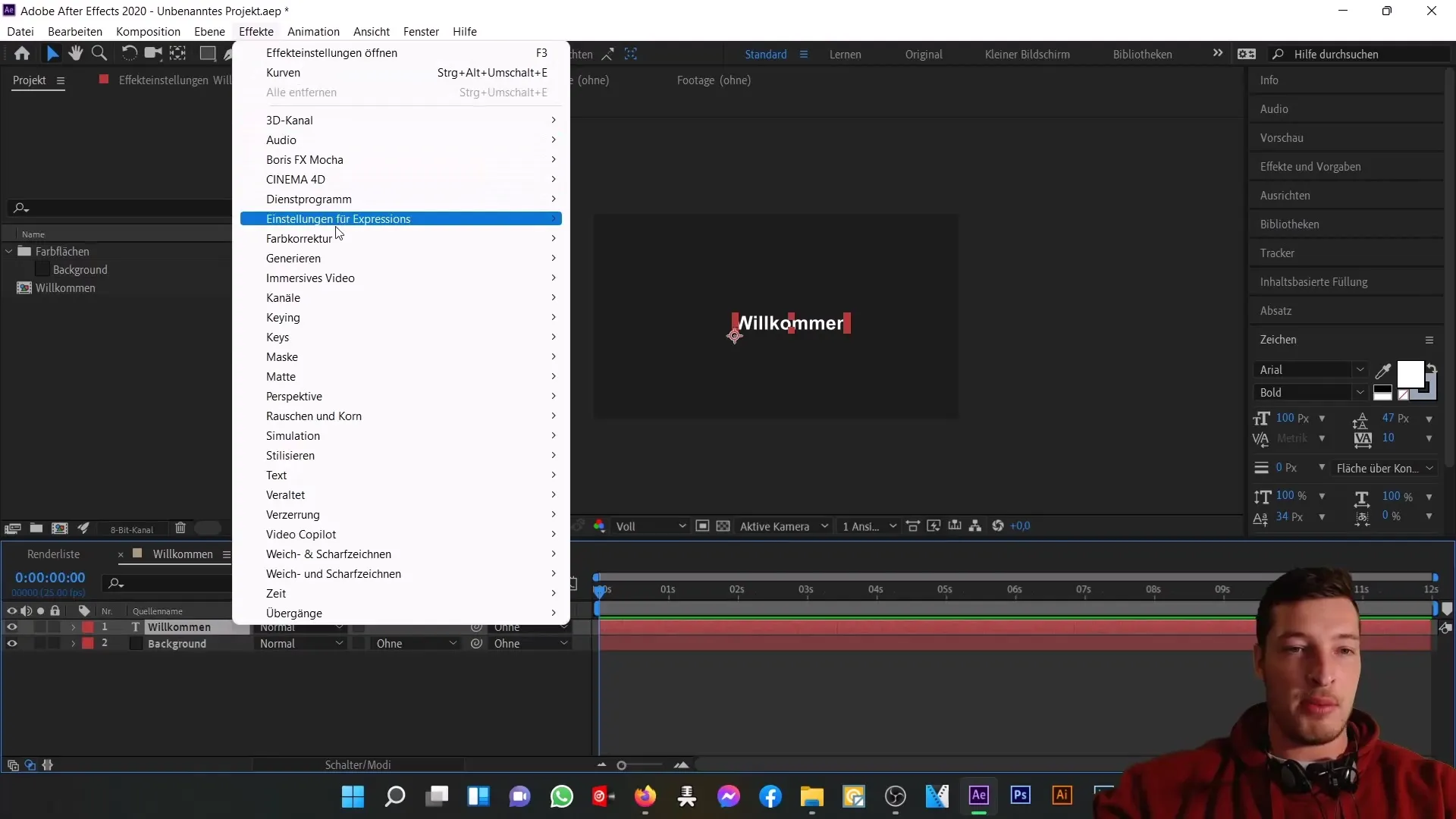 Gambaran dasar tentang antarmuka pengguna After Effects