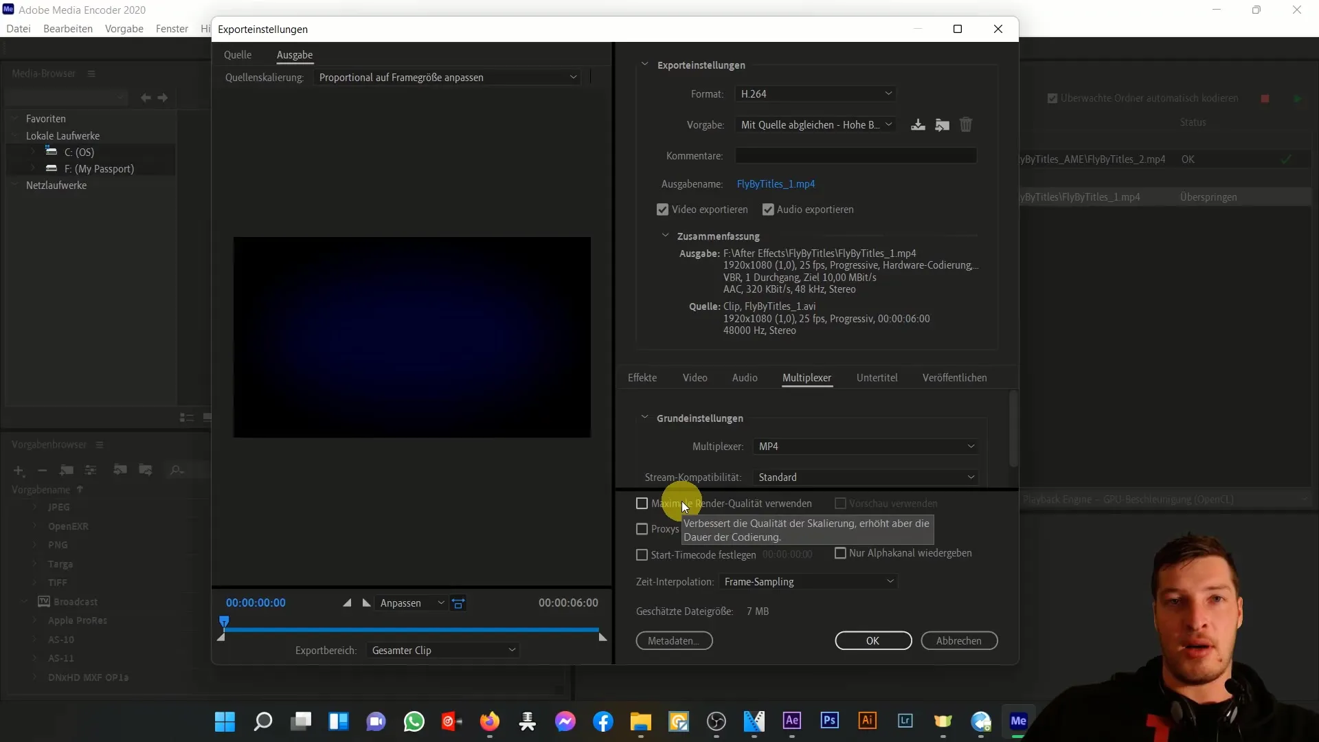 Efektīva Adobe Media Encoder izmantošana programmā After Effects video izvades vajadzībām