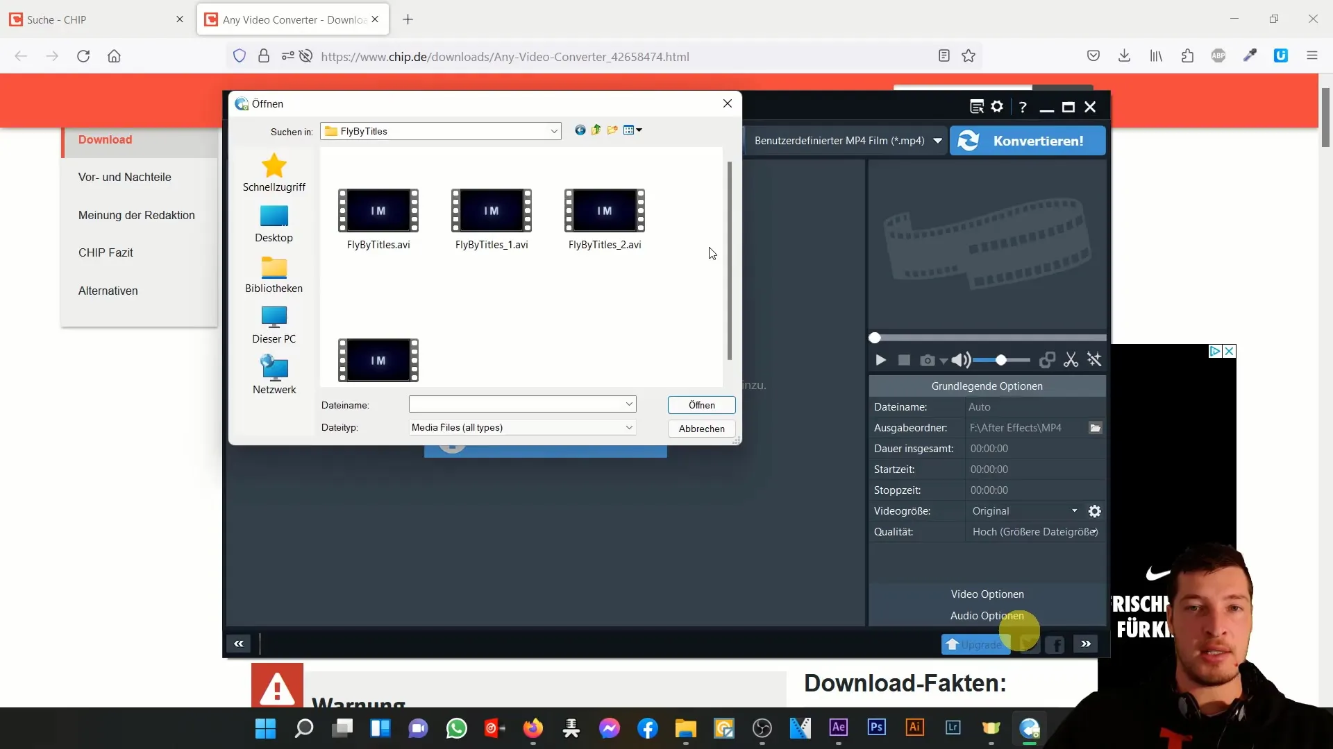 Navodila za pretvorbo AVI in MOV v MP4 s programom Any Video Converter