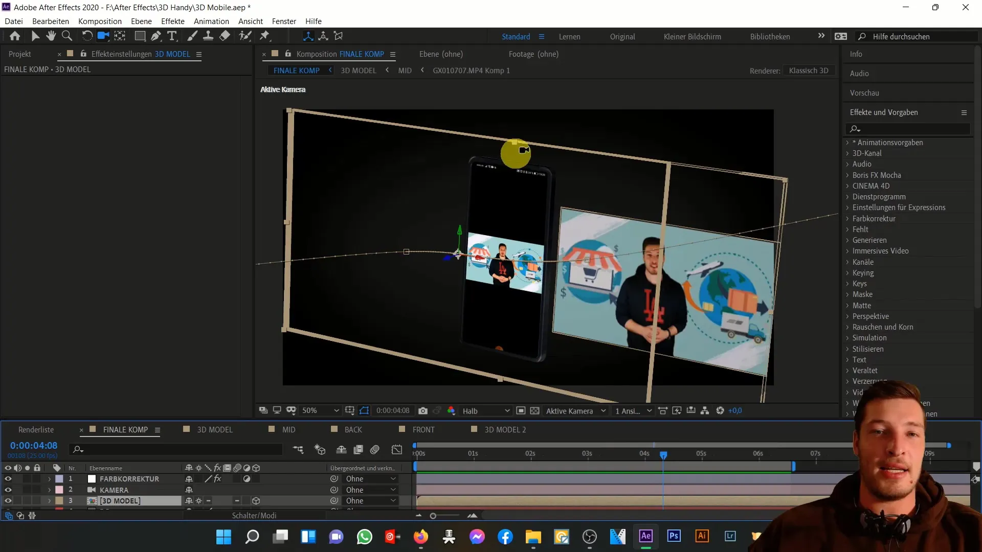 After Effects'te 3D cep telefonu oluşturun