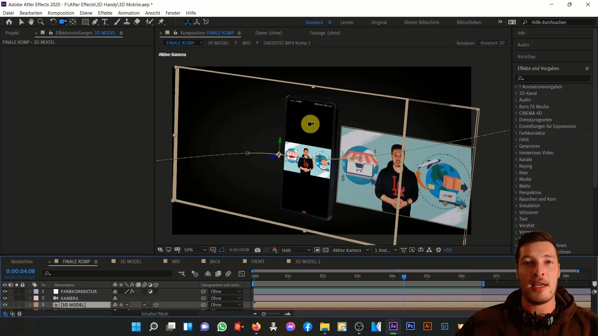 Membuat ponsel 3D di After Effects sendiri