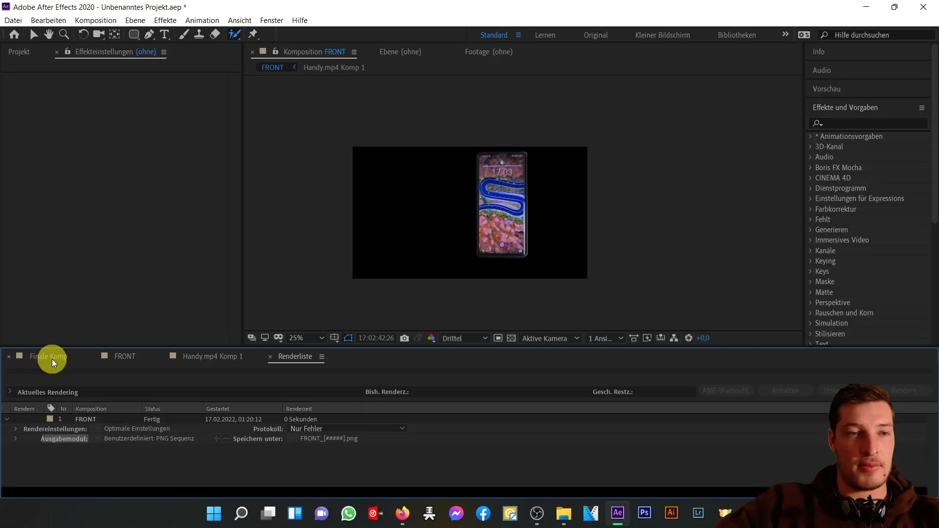 Návod na predný pohľad mobilného telefónu v programe After Effects