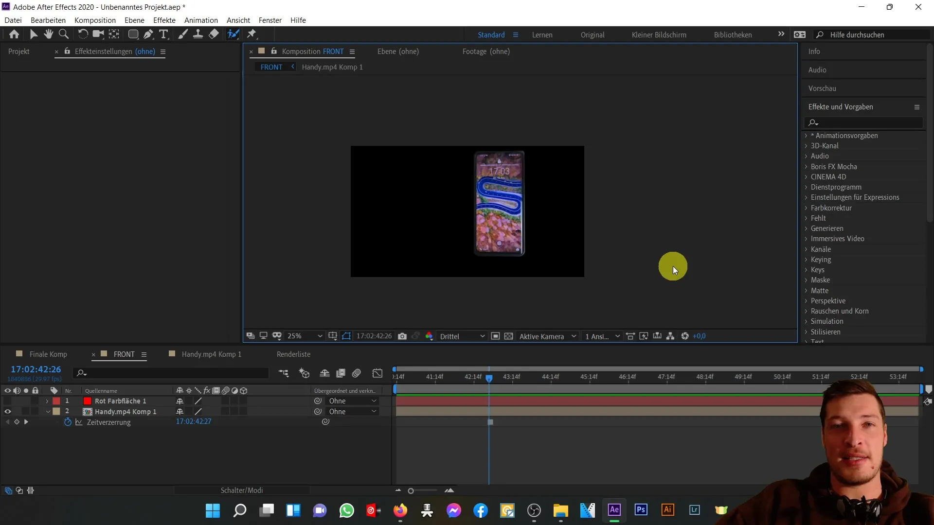 Návod na přední pohled na mobil v programu After Effects