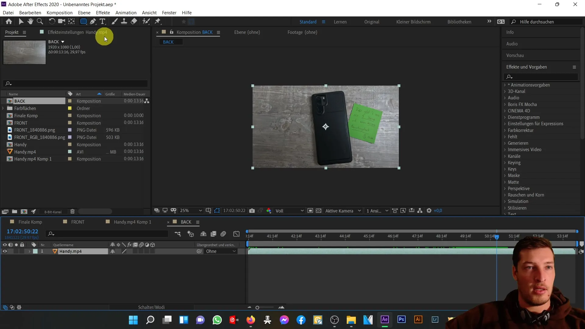 Membuat bagian belakang ponsel 3D di After Effects