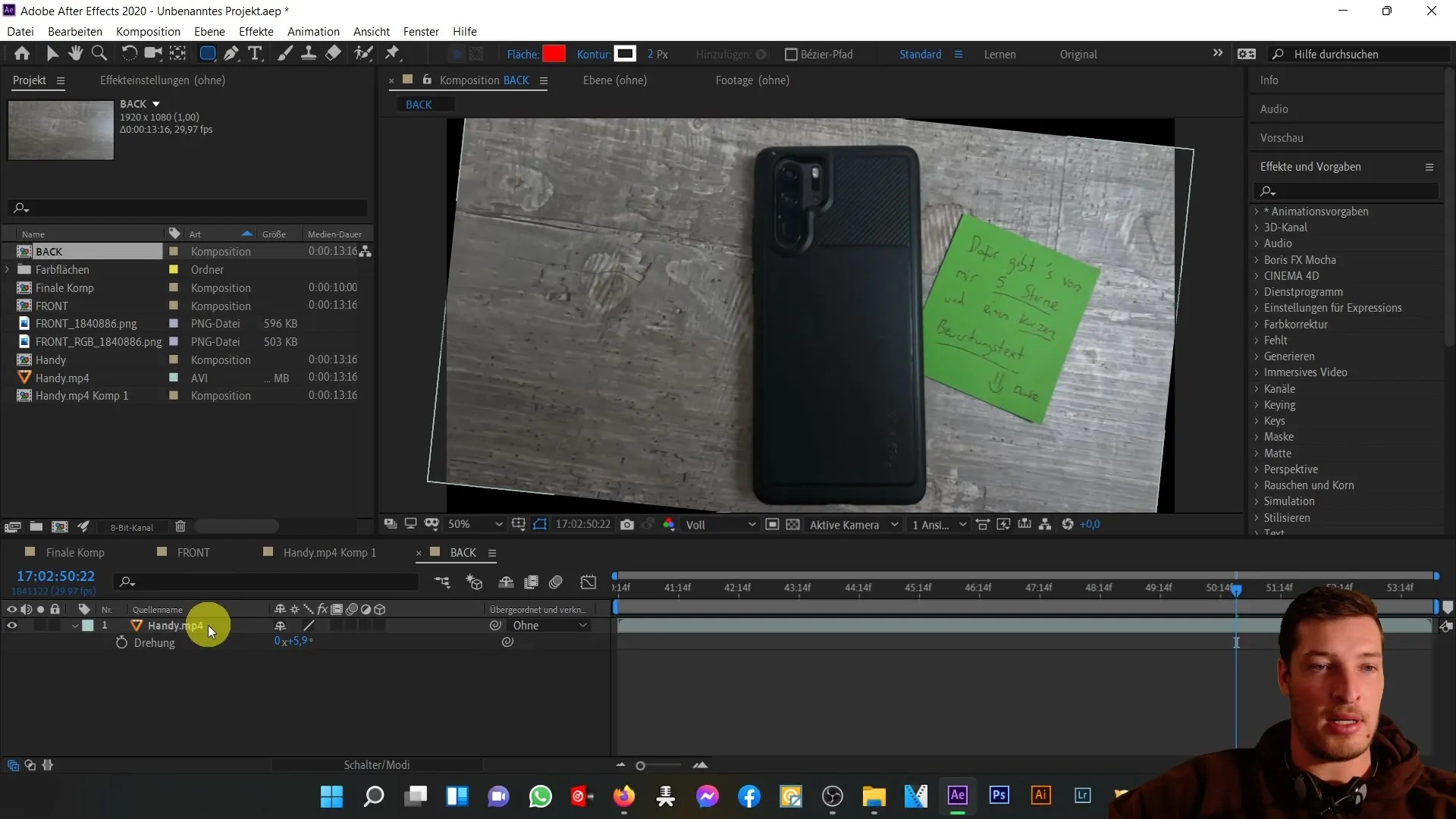 After Effects'te 3D cep telefonu arka kısmı oluşturmak