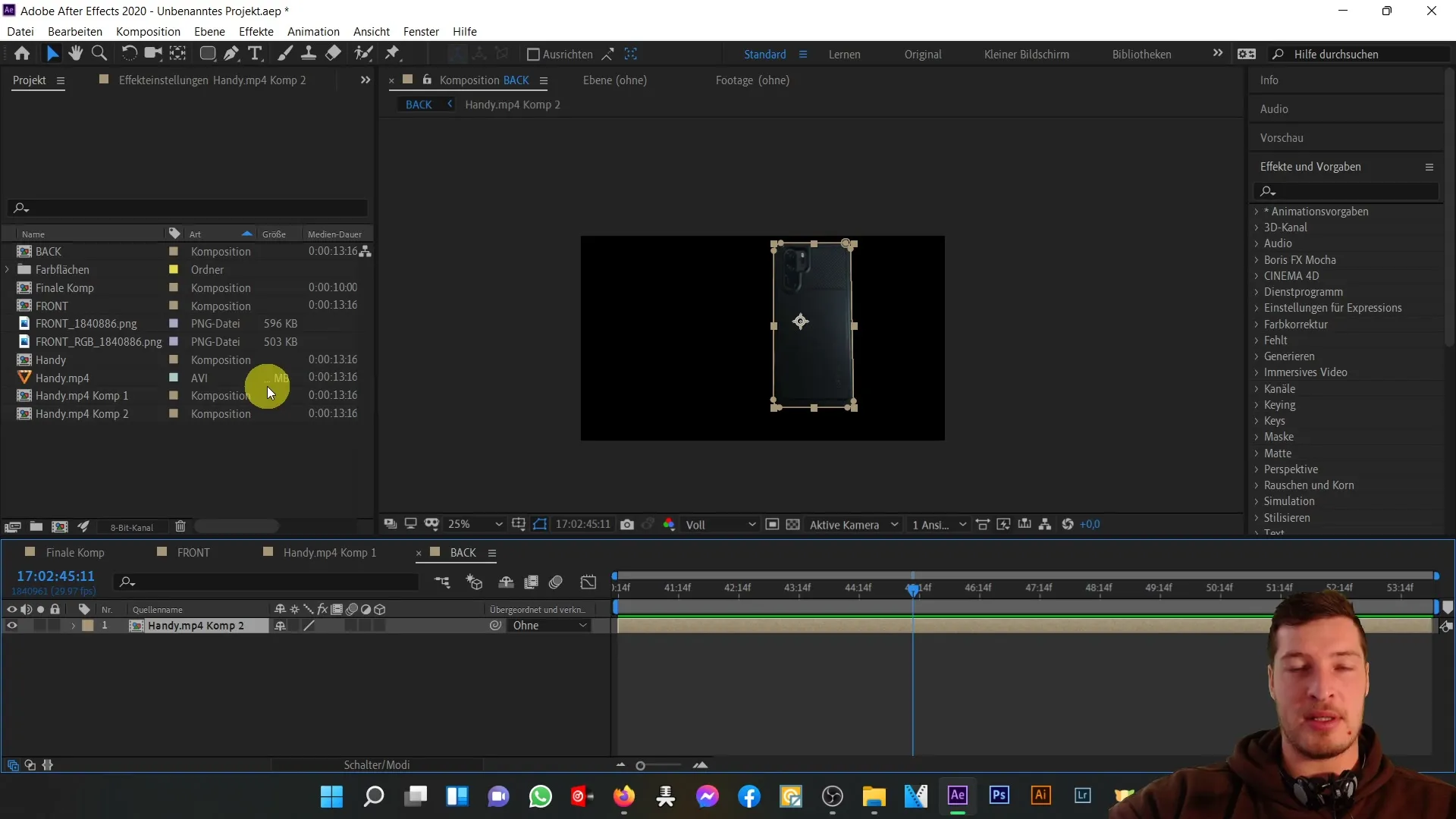 After Effects: Buat ketebalan 3D untuk bagian tengah ponselmu