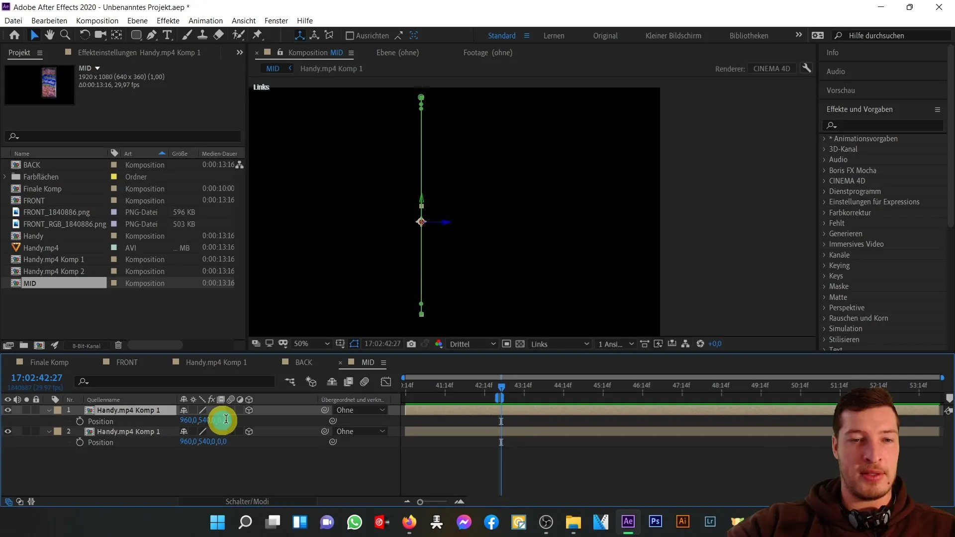 After Effects: Buat ketebalan 3D untuk bagian tengah ponsel Anda