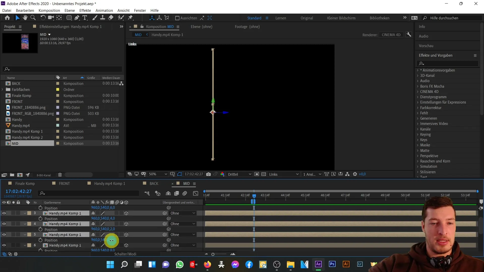 After Effects: Buat ketebalan 3D untuk bagian tengah ponselmu