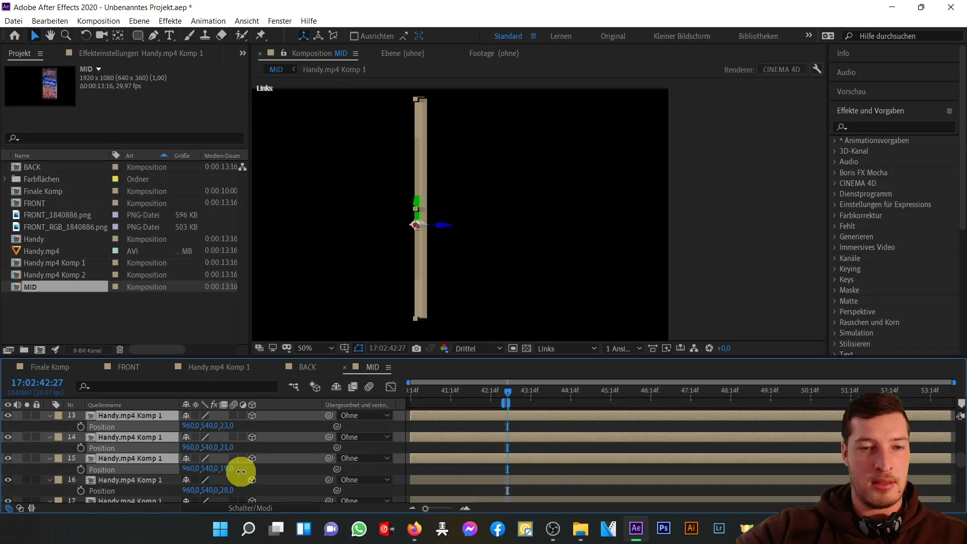 After Effects: Buat ketebalan 3D untuk bagian tengah ponselmu