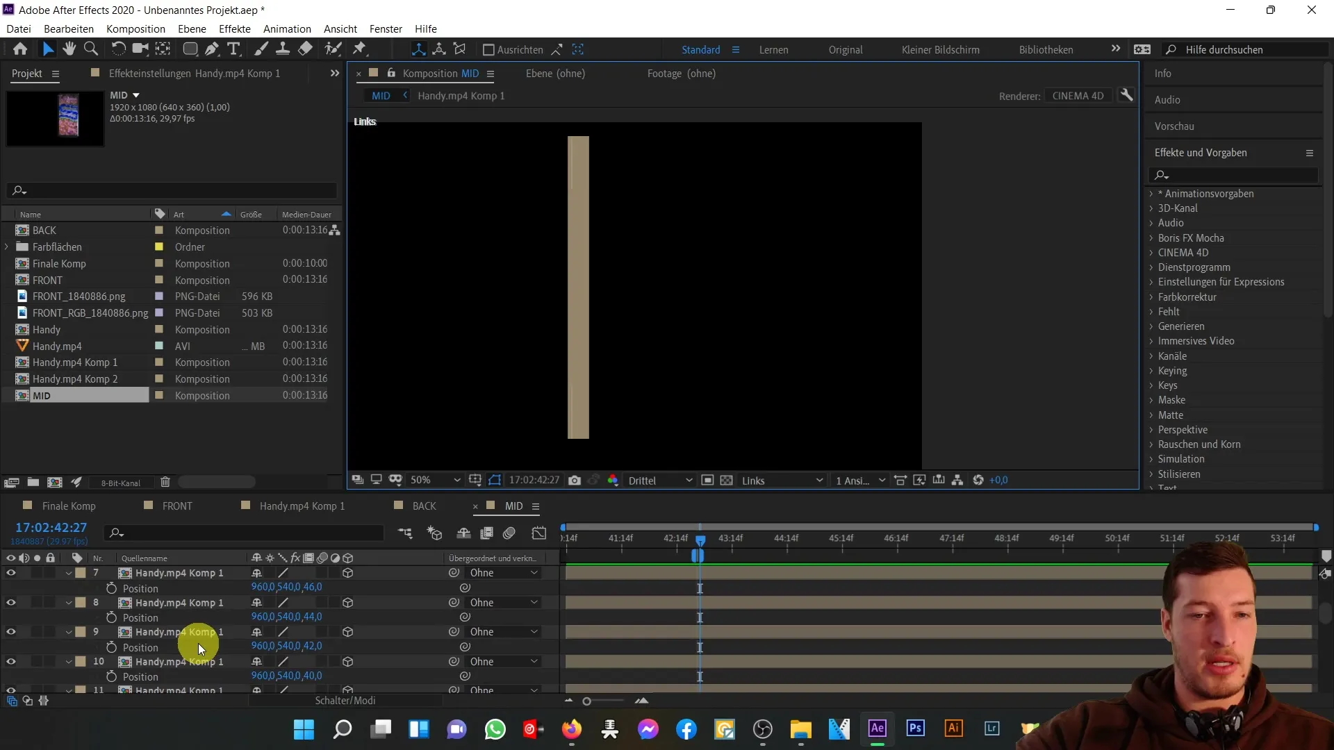 After Effects: Buat ketebalan 3D untuk bagian tengah ponselmu