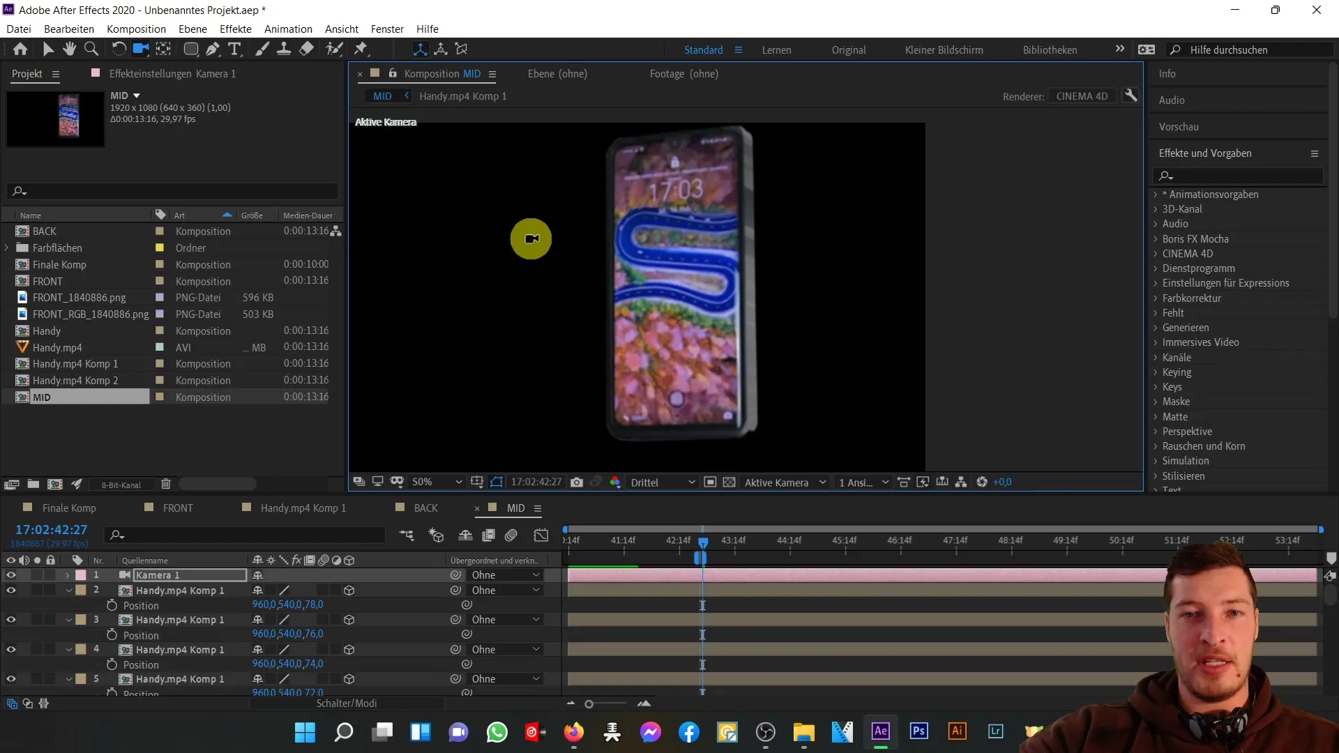 After Effects: Buatlah ketebalan 3D untuk bagian tengah ponsel Anda