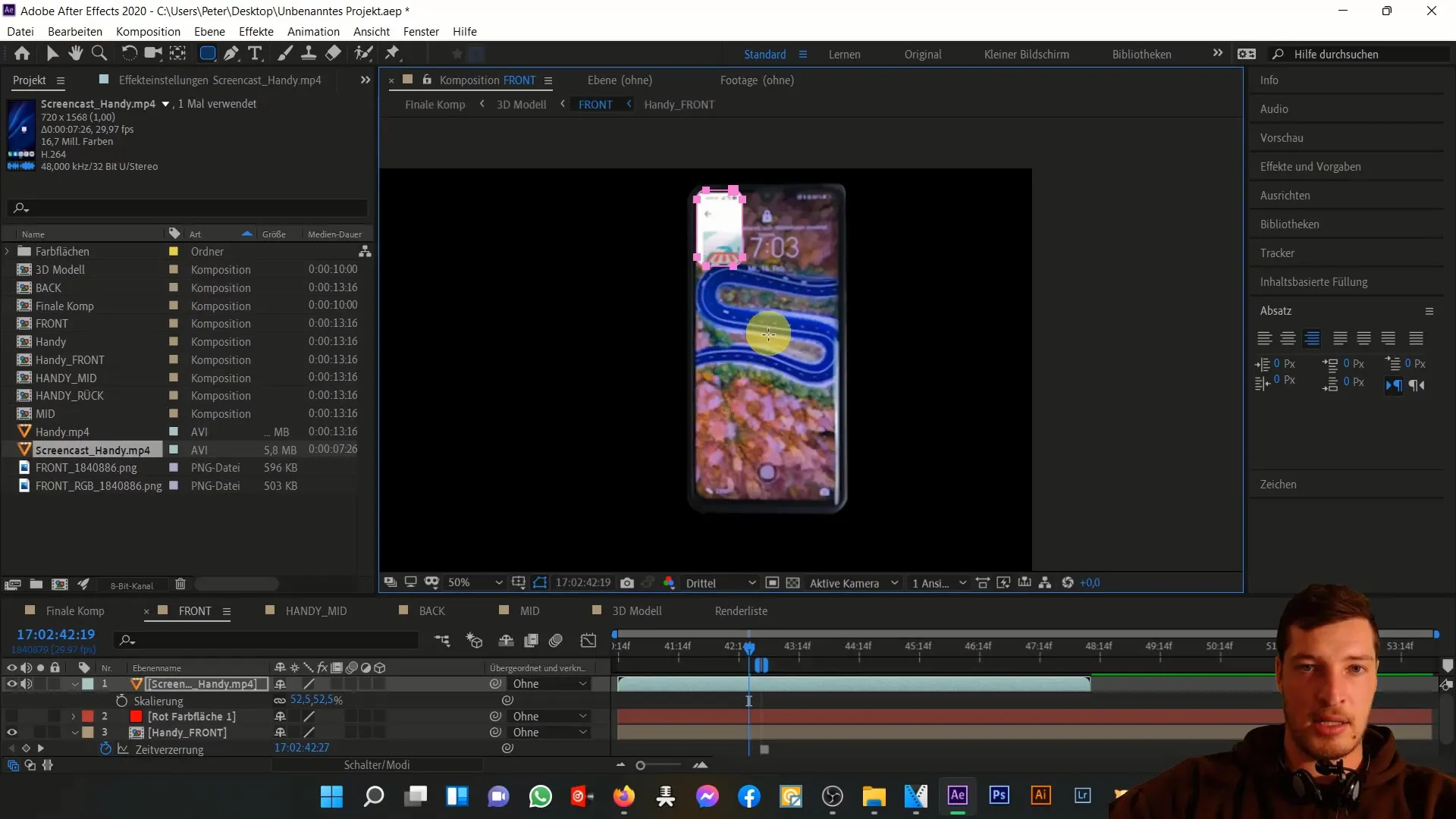 After Effects'te 3D cep telefonunu özelleştirmek