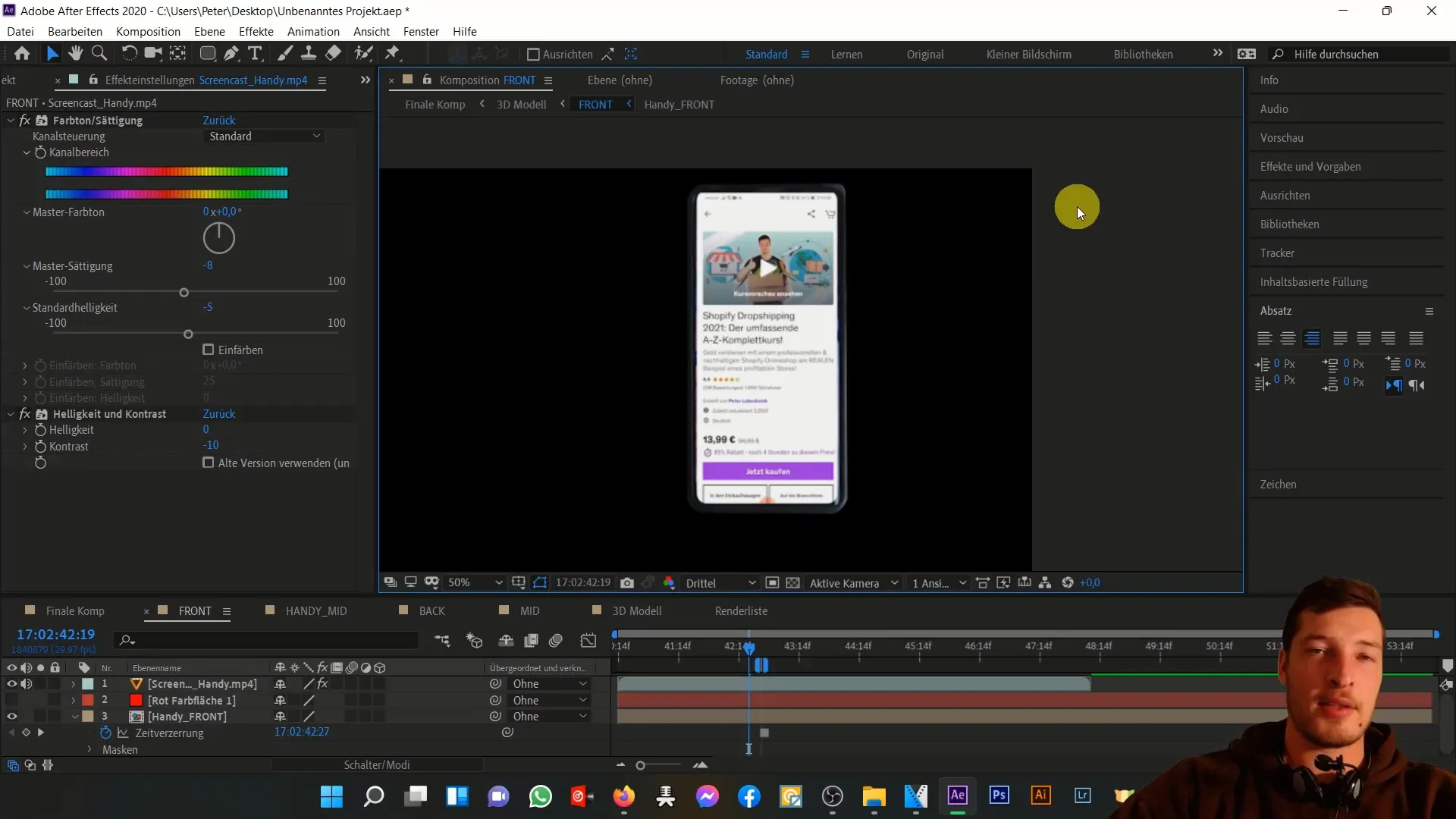 After Effects'te 3D cep telefonunu özelleştirin