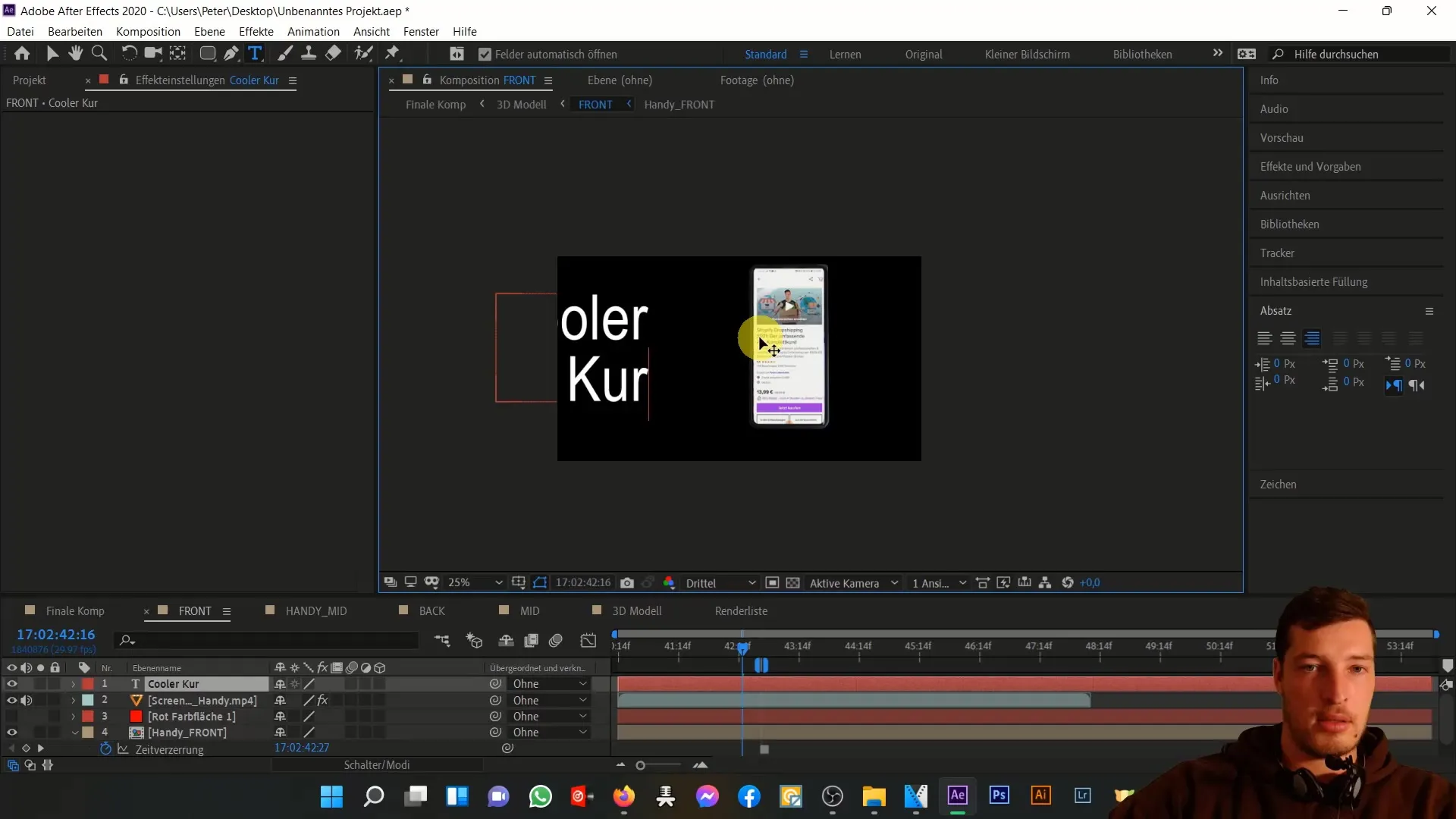 After Effects içinde 3D telefonu özelleştirin