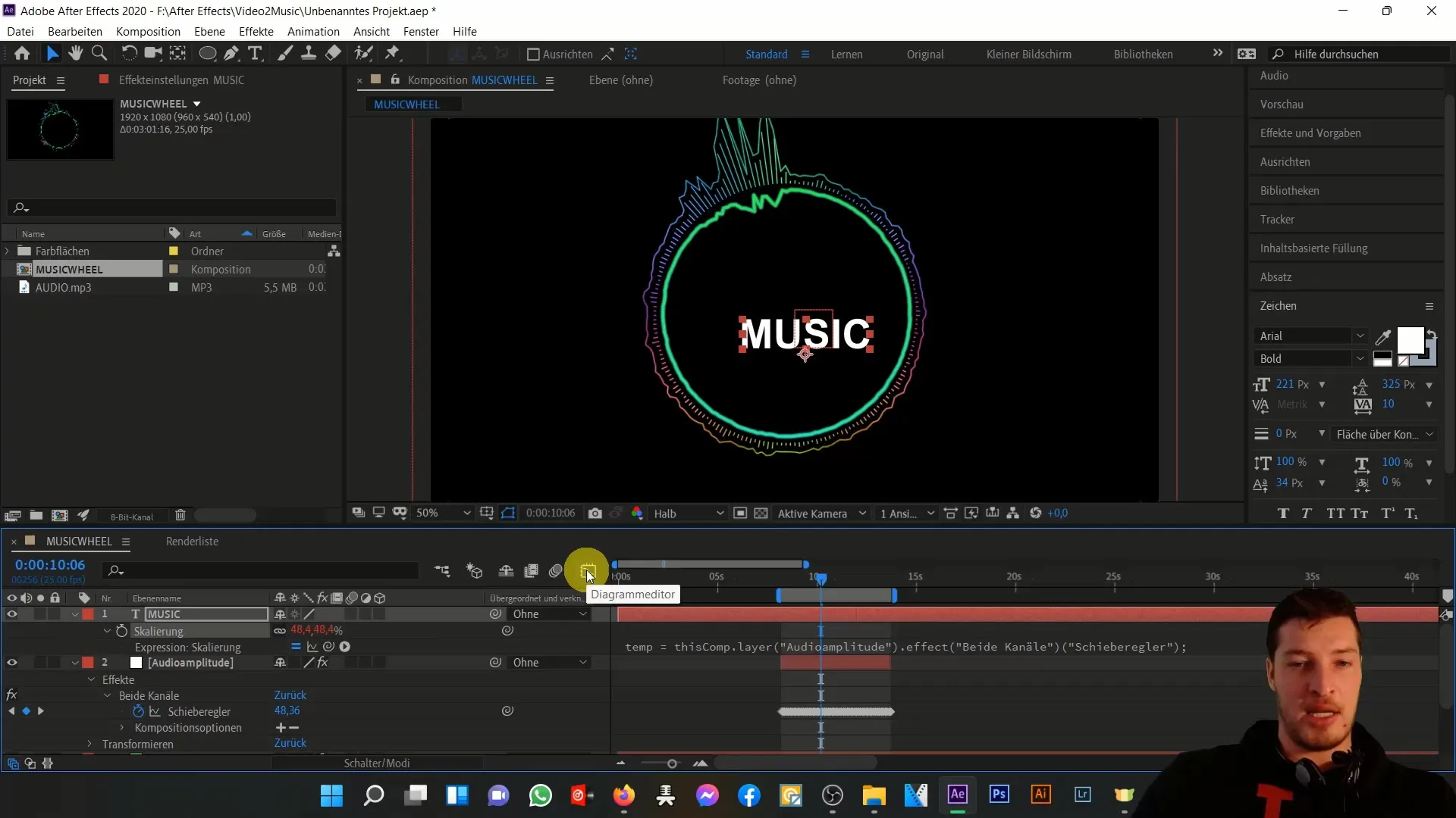 Musikanimation med uttryck i After Effects