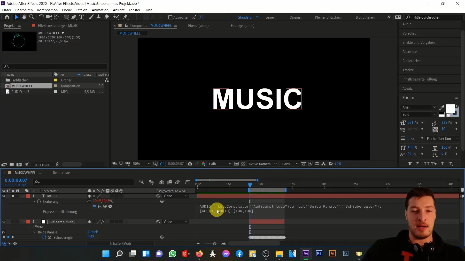 Musikanimation med uttryck i After Effects