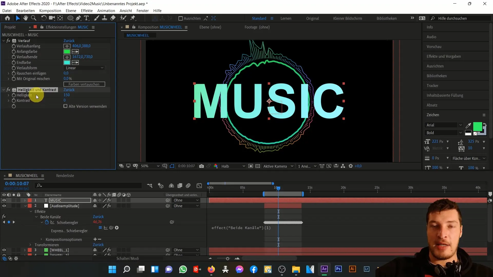 After Effects: Menganimasikan dan menyesuaikan teks untuk musik