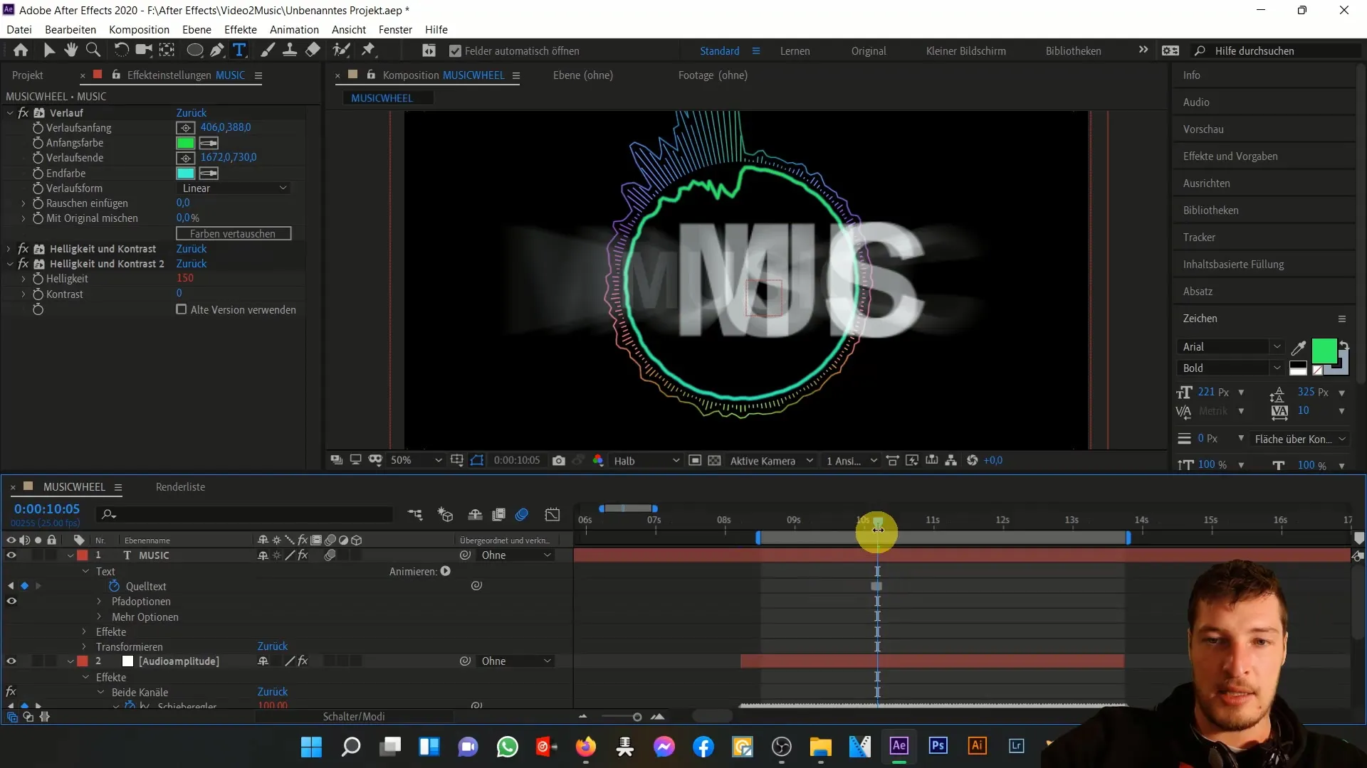 After Effects: Menganimasikan dan menyesuaikan teks untuk musik