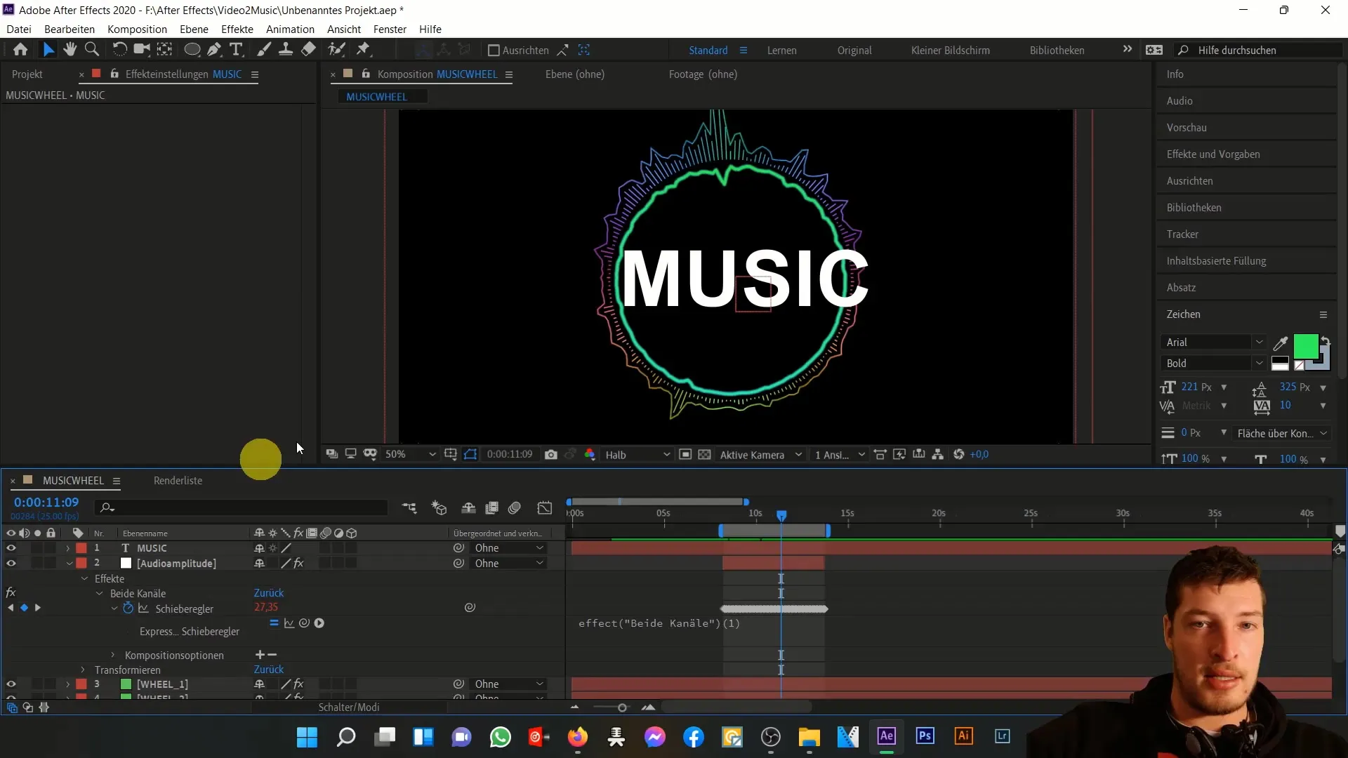 After Effects: Menganimasikan dan menyesuaikan teks untuk musik