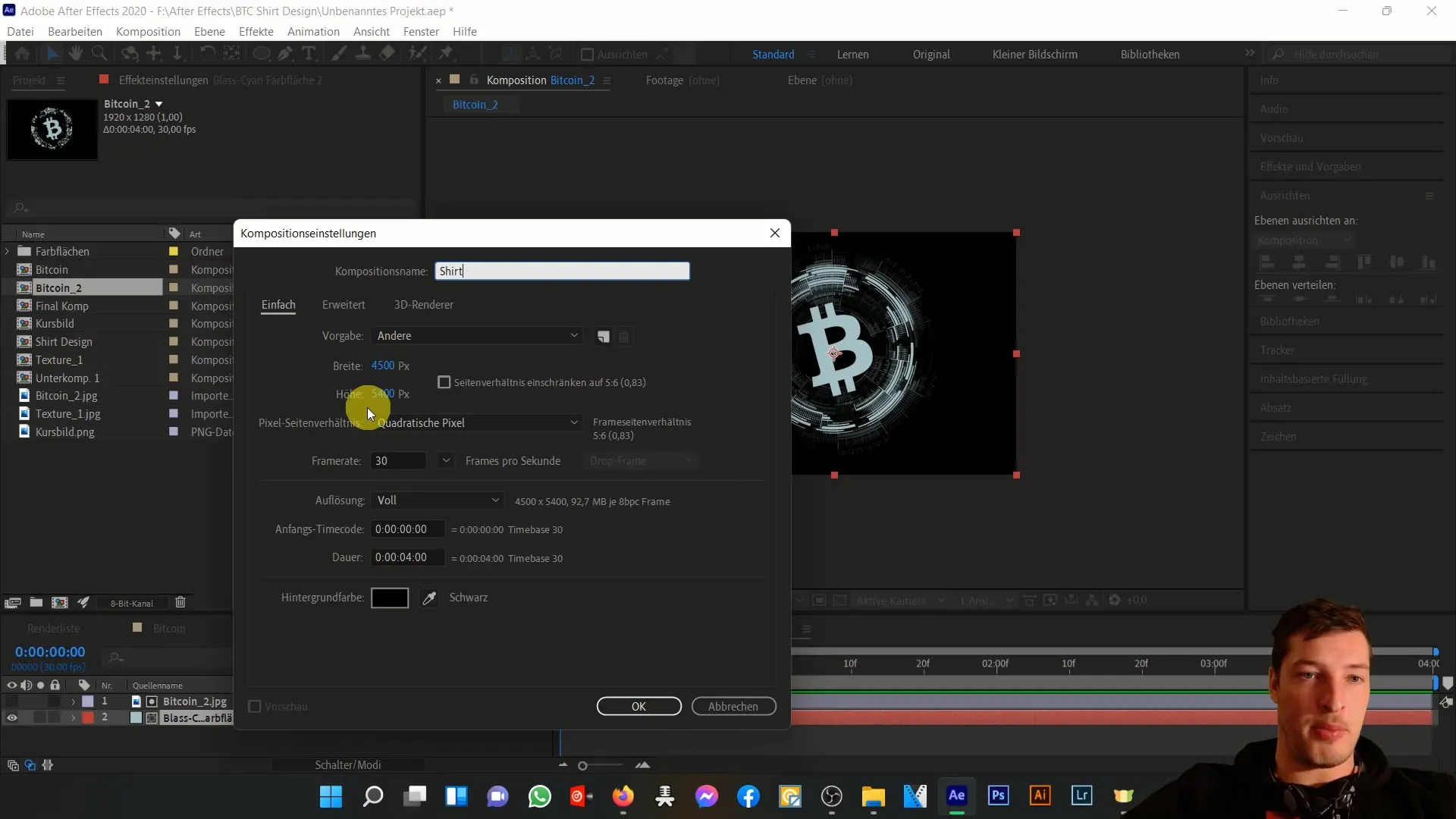 Membuat Desain Kaos Bitcoin di After Effects