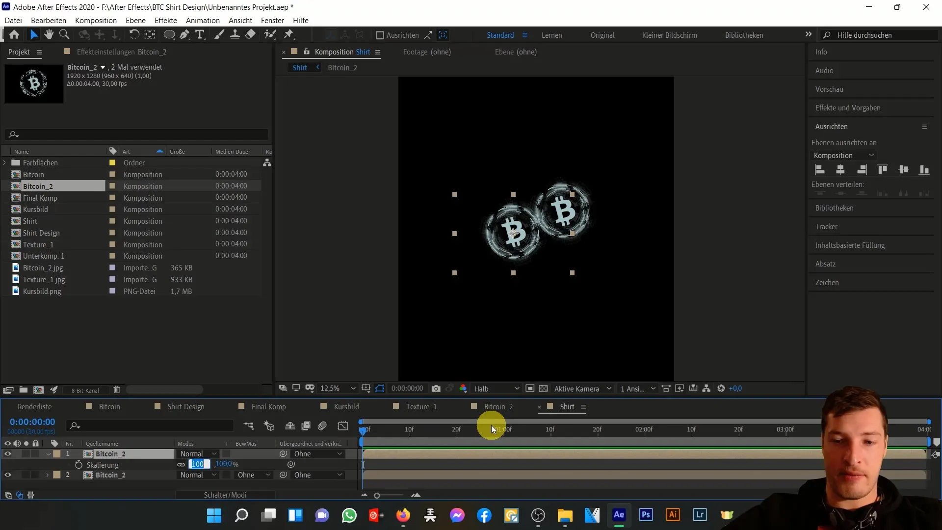 Skapa en Bitcoin T-shirt design i After Effects