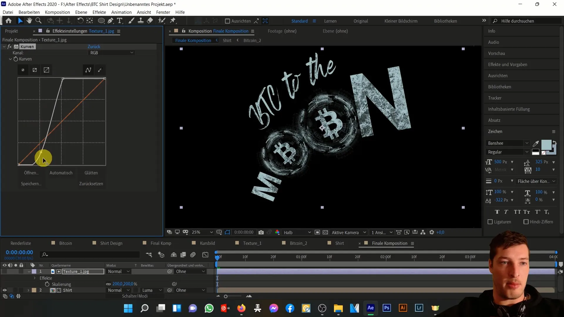 Bitcoin Tişört Tasarımı After Effects'te oluşturun