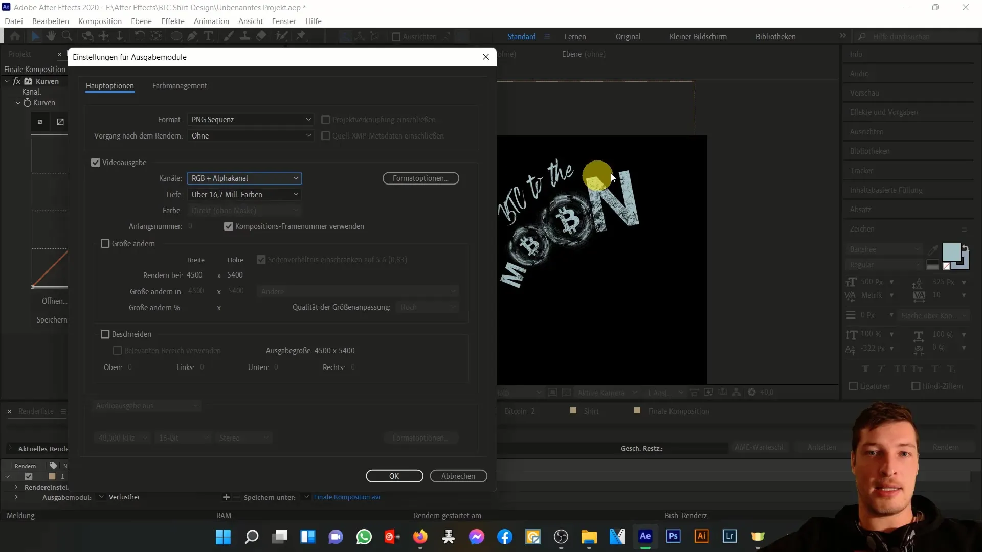 Bitcoin tişört tasarımını After Effects'te oluşturmak