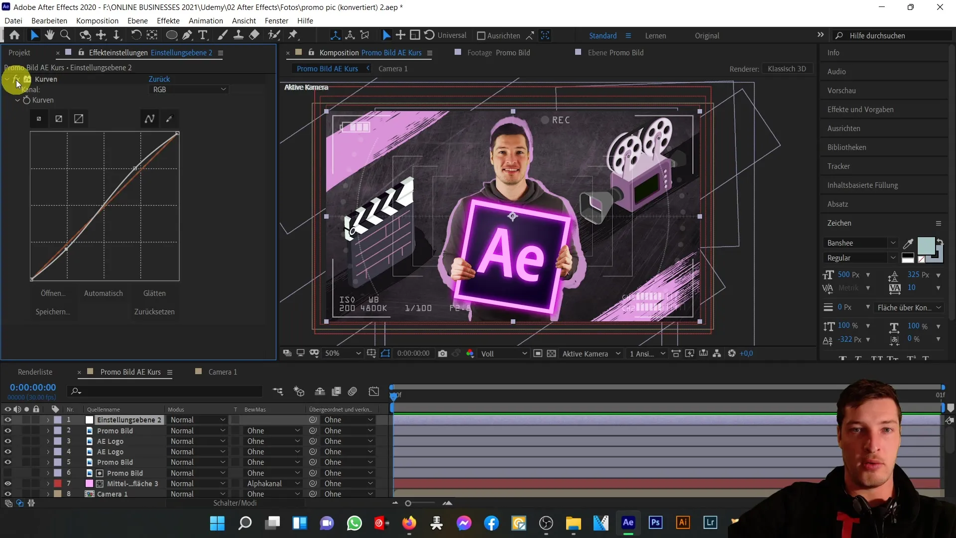 Tutorial After Effects: Pembuatan gambar kursus contoh