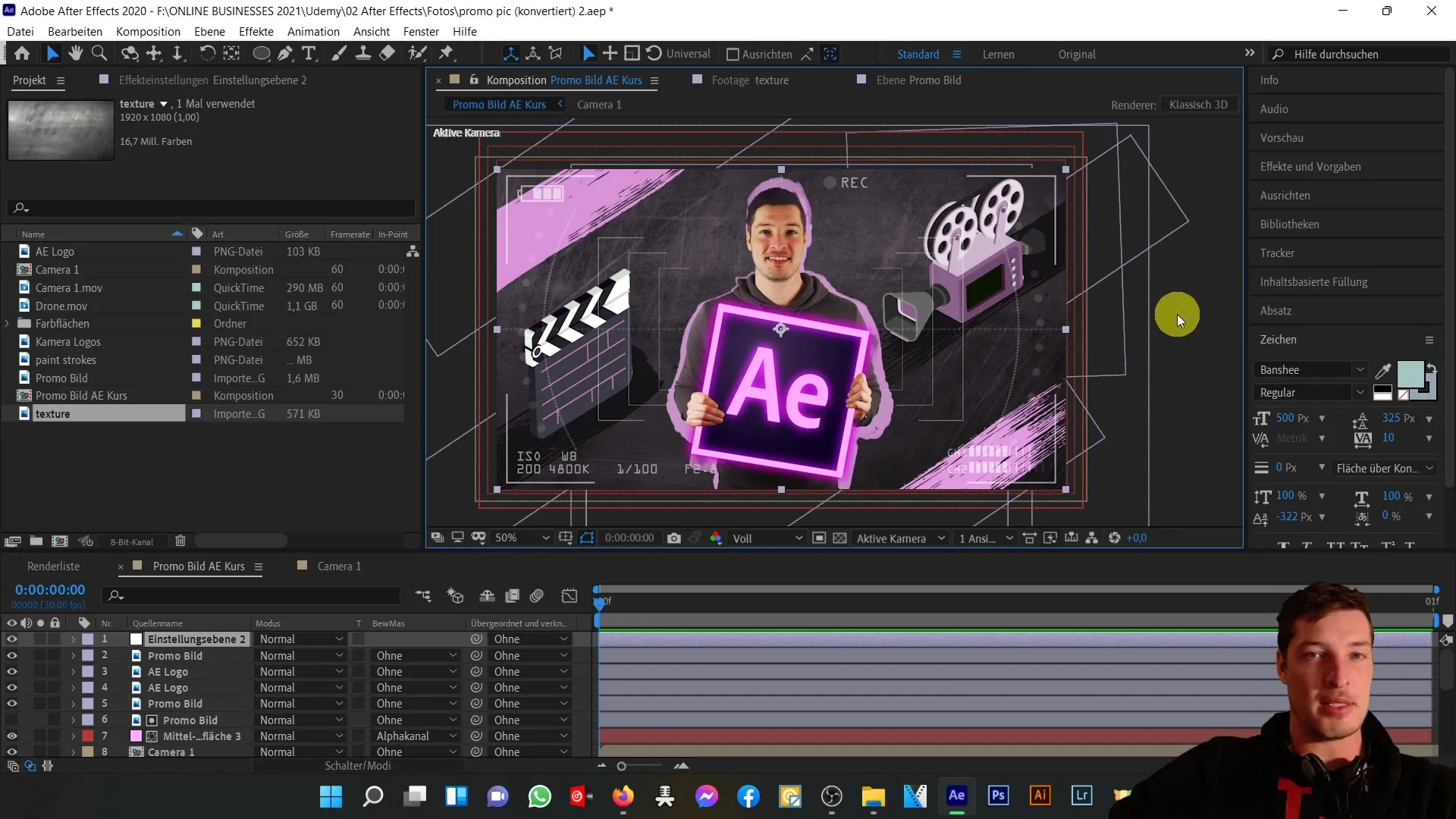 Návod na After Effects: Vytváření příkladového kurzu Making-of