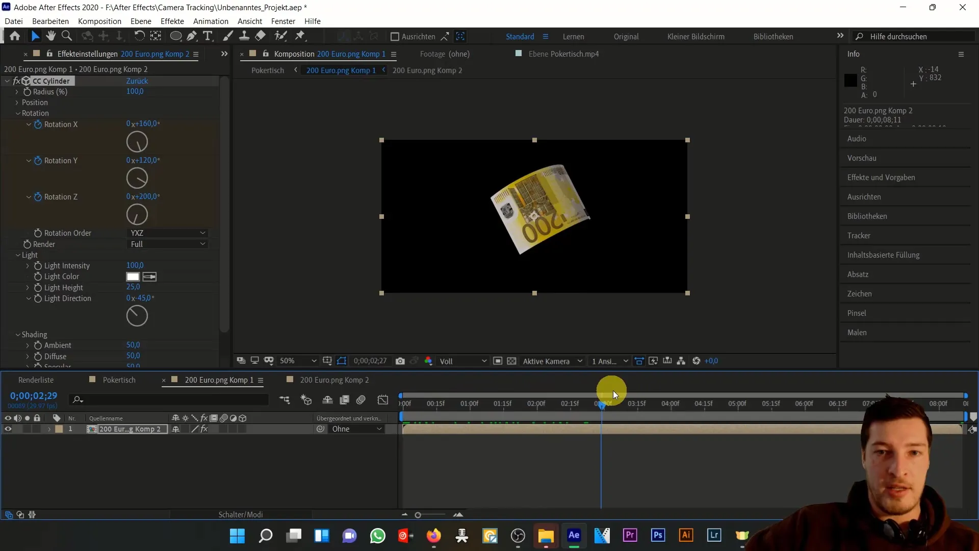 Membuat animasi uang kertas di After Effects - menciptakan efek gerakan 3D