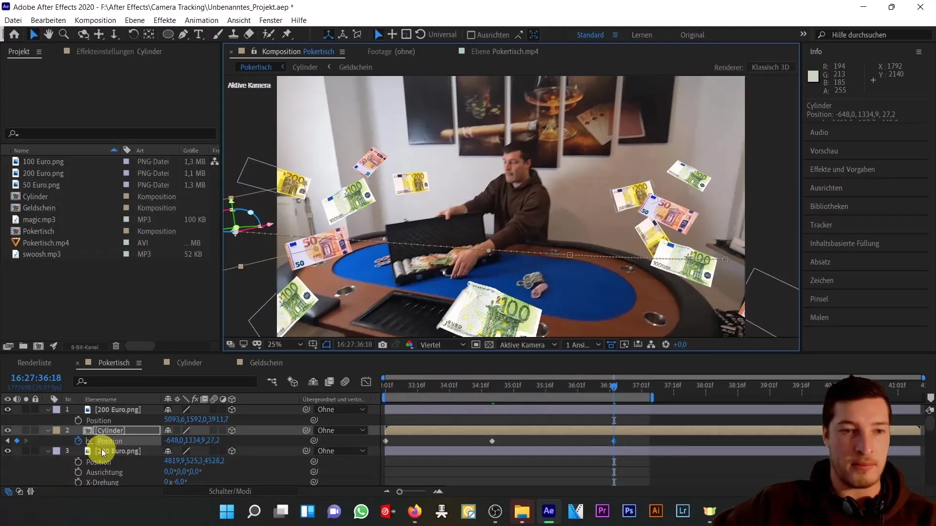 Gerçek 3D alanında nesneleri asılı bırakma – Kapsamlı bir After Effects öğretici videosu