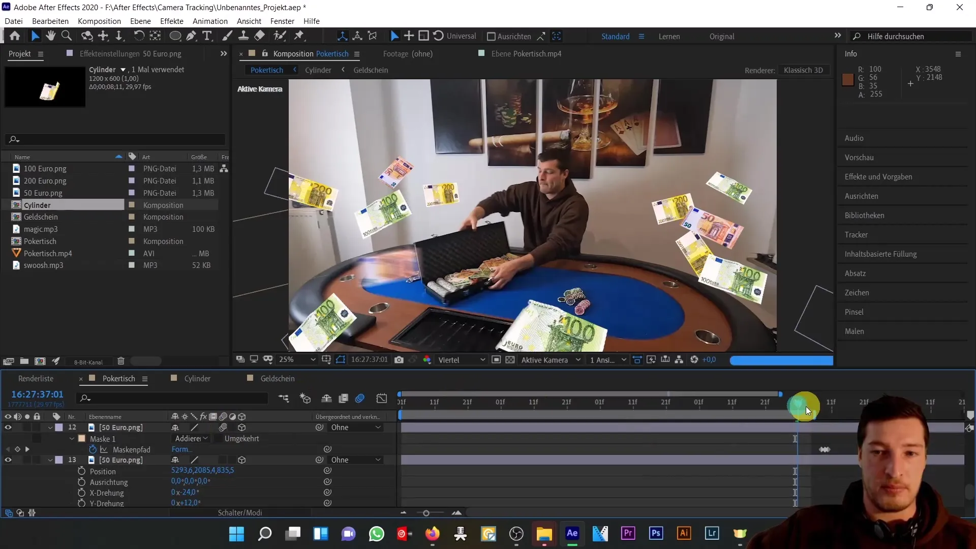 Membuat objek melayang dalam ruang 3D nyata - Tutorial After Effects yang komprehensif