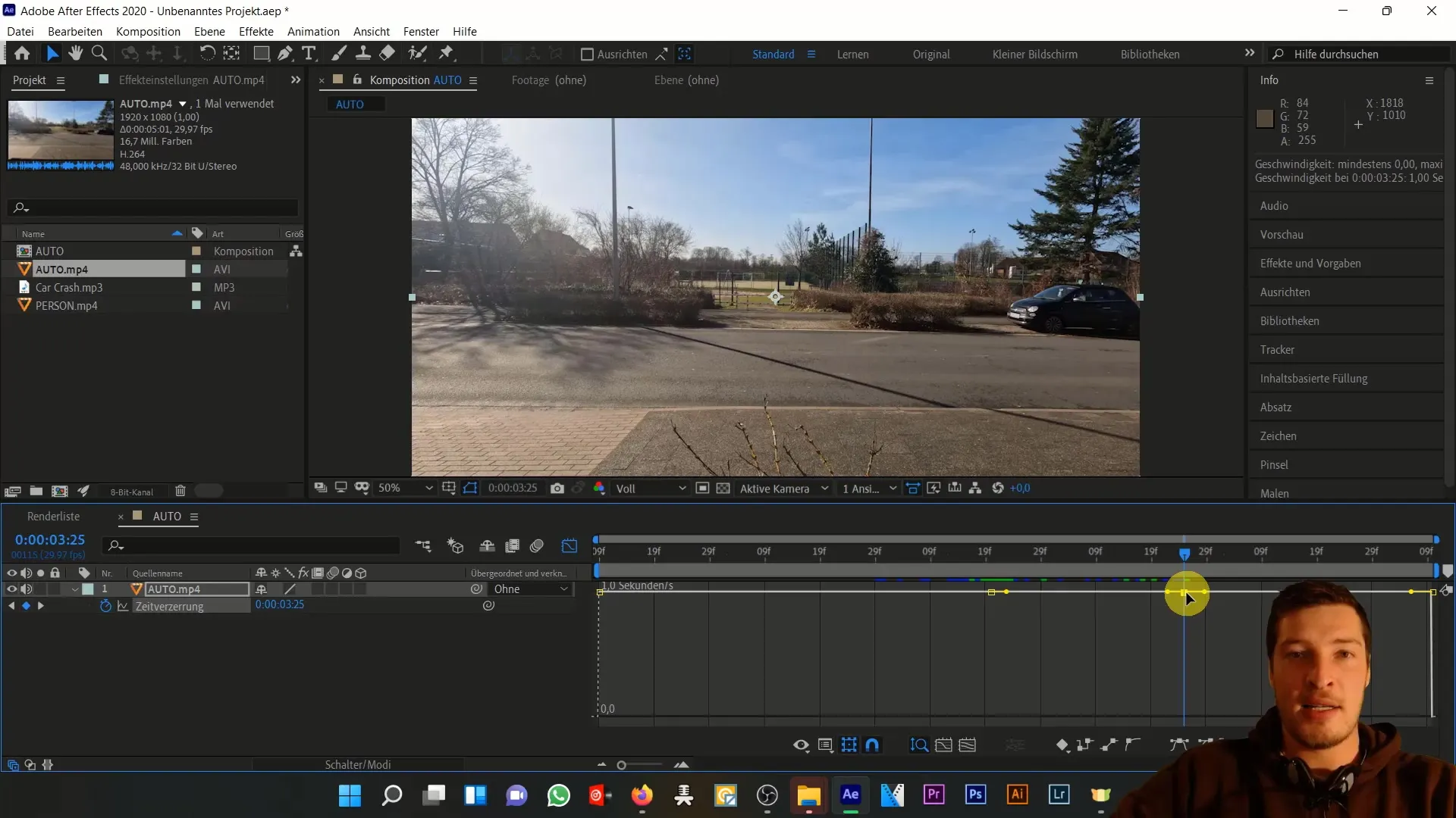 Mensimulasikan kecelakaan mobil di After Effects - Memahami distorsi waktu