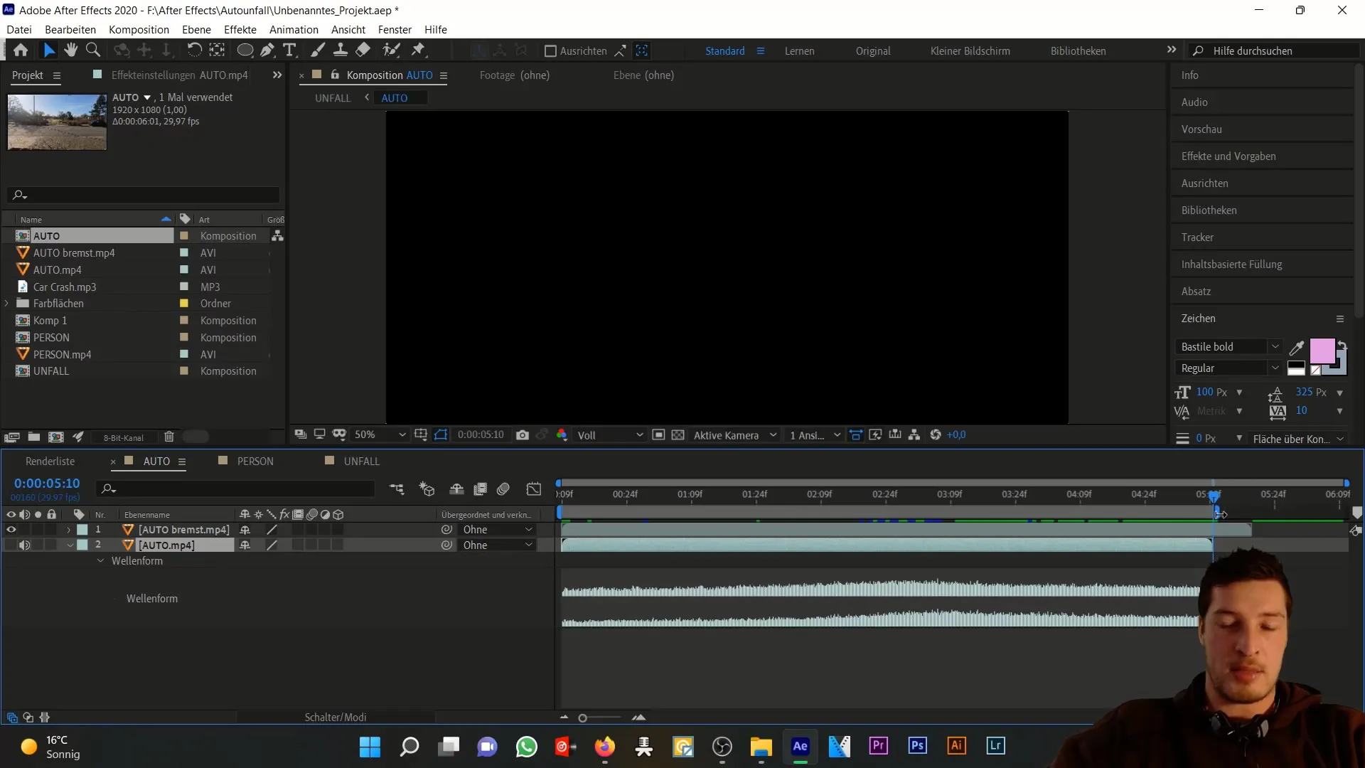 Simulujte autonehodu v programu After Effects - krok za krokem částečný návod na doladění vrstev