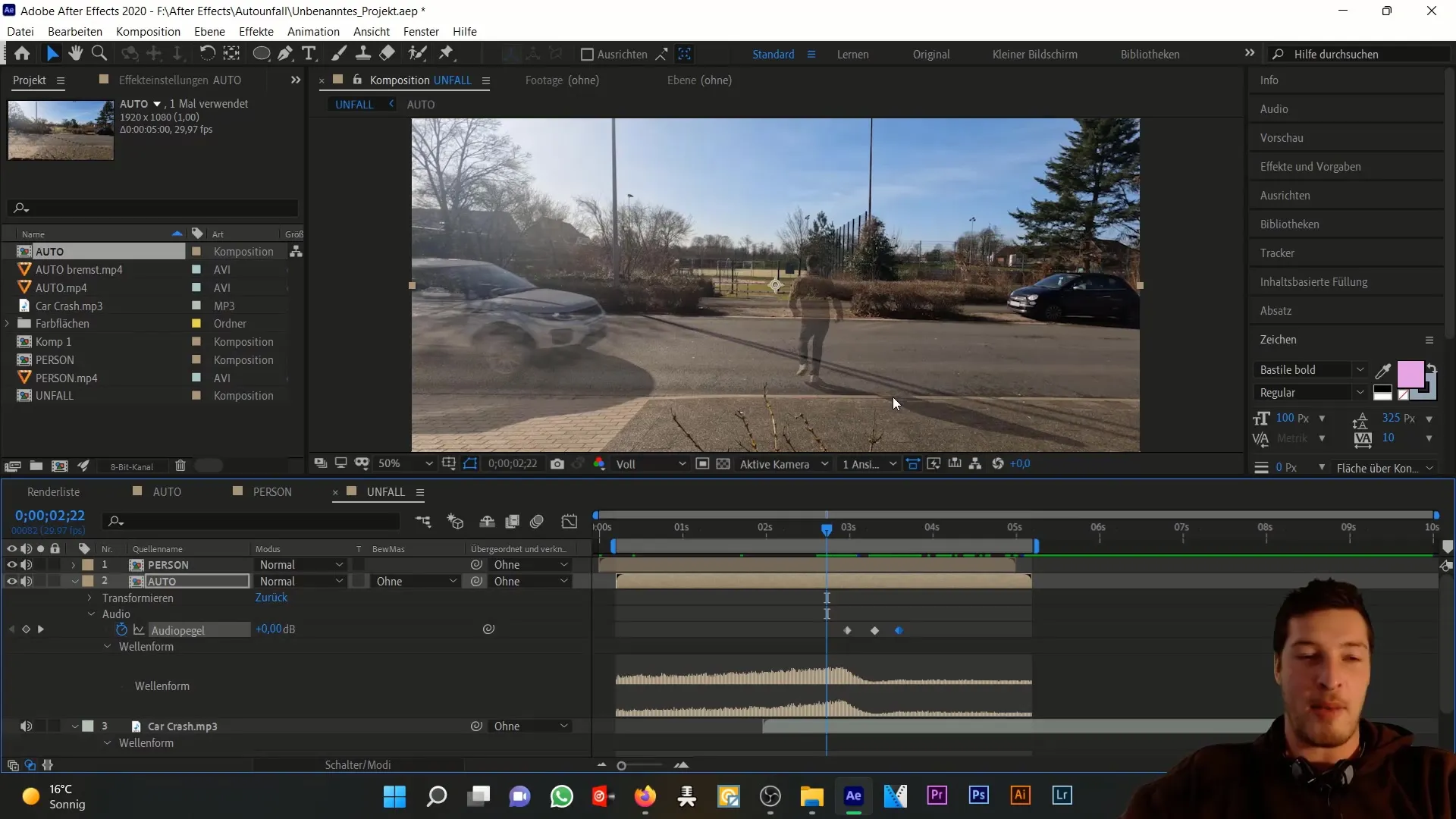 Simulujte dopravní nehodu v programu After Effects - postupný návod k doladění vrstev